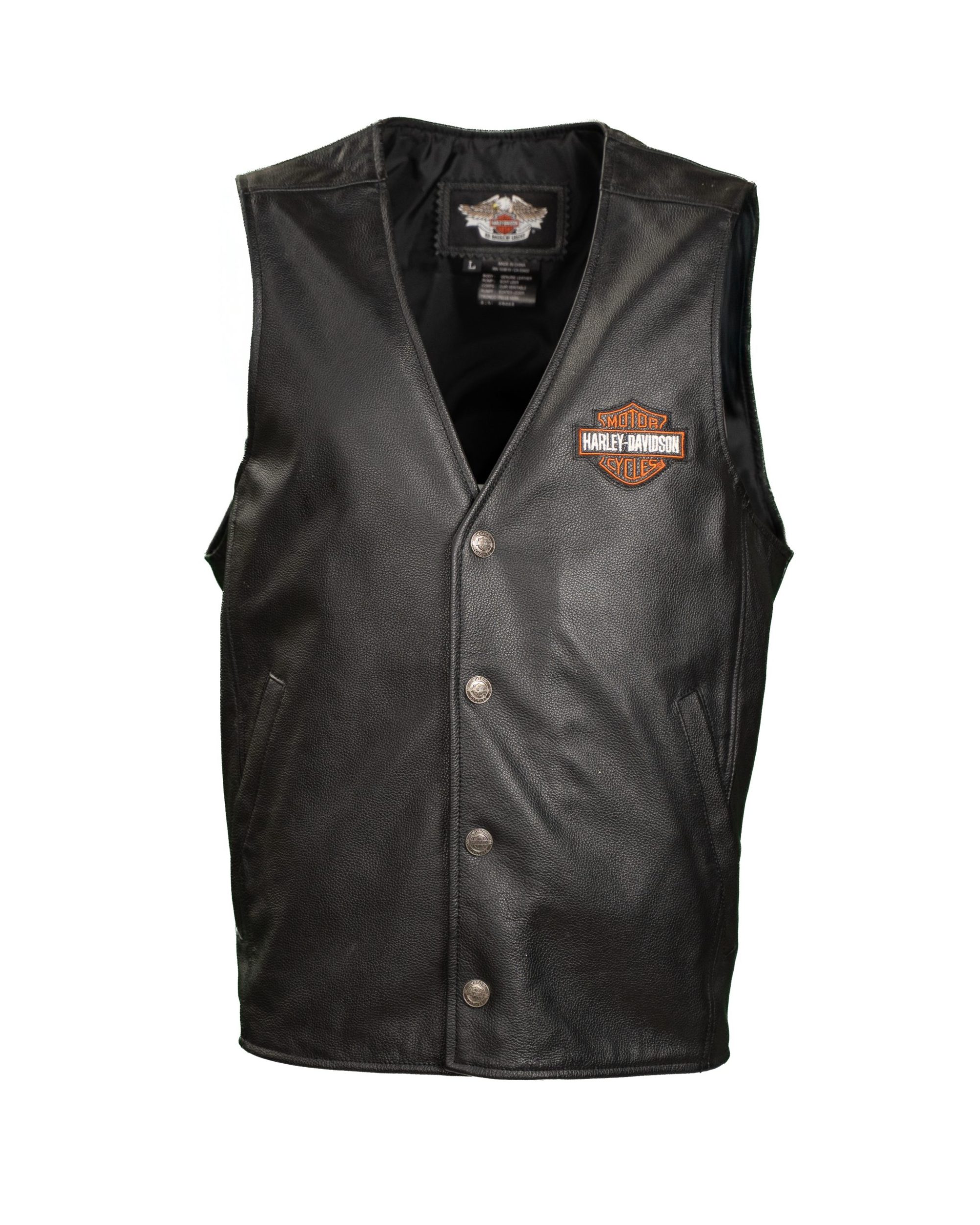 Gilet nero Harley Davidson in vera pelle