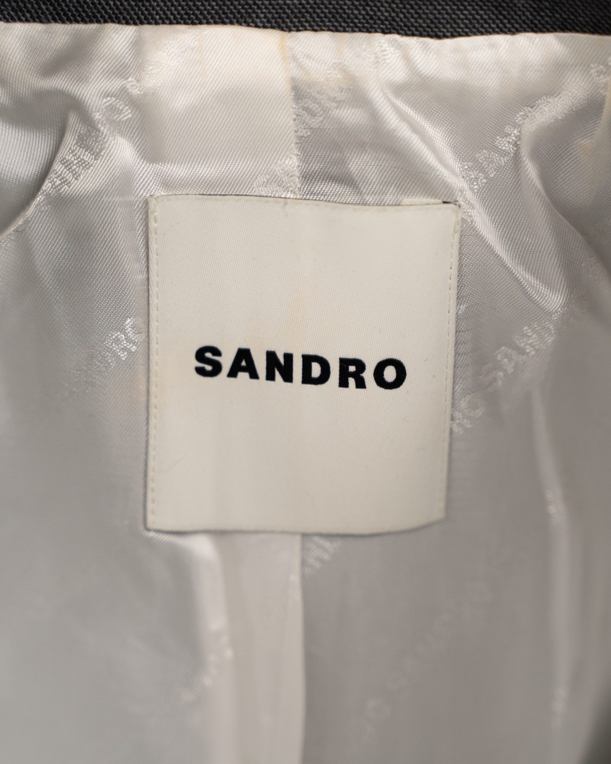Blazer corto donna – In misto lana grigio con decorazioni in cristallo - foto 3