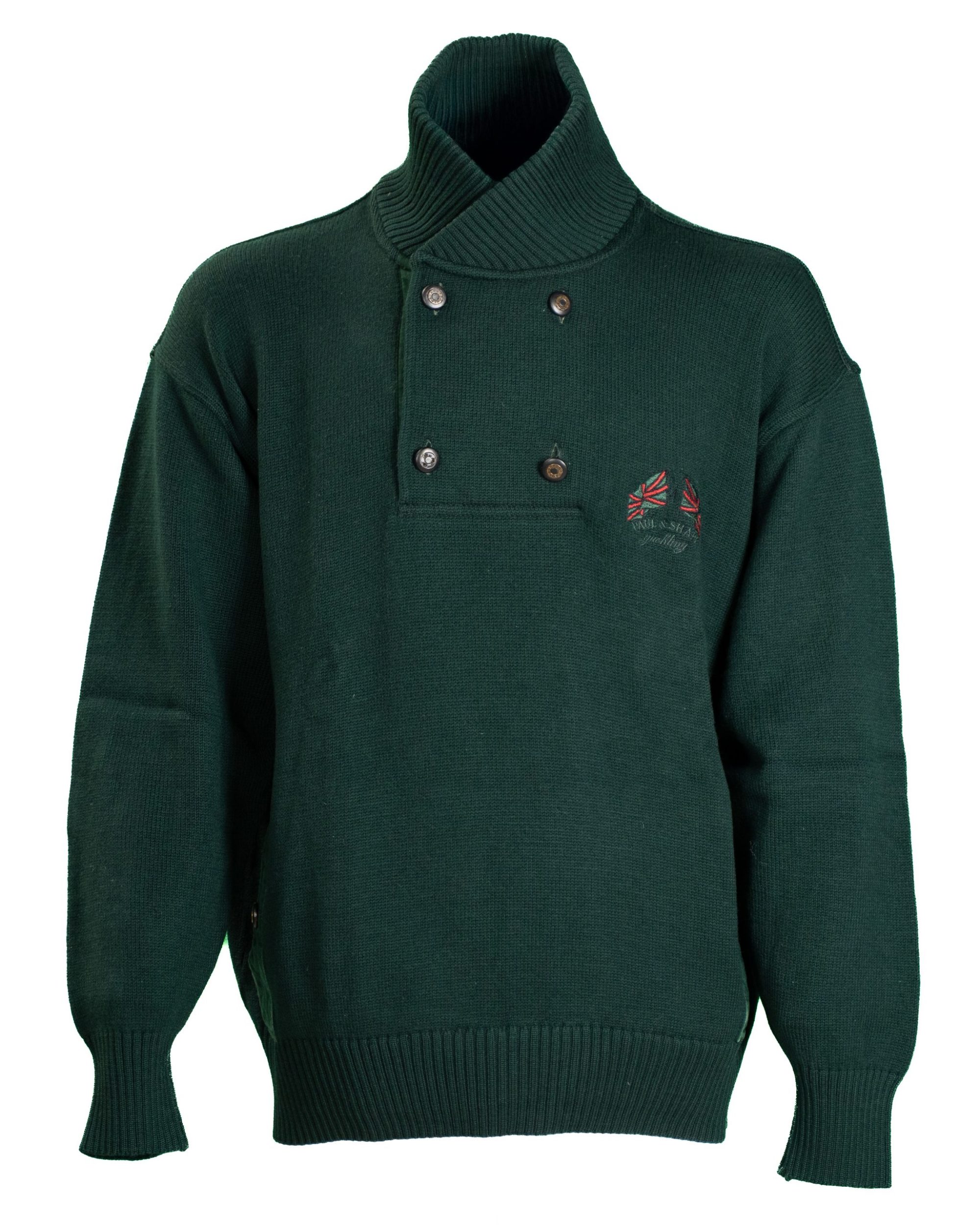 Paul & Shark Maglia uomo – In lana verde linea Yachting con collo alto