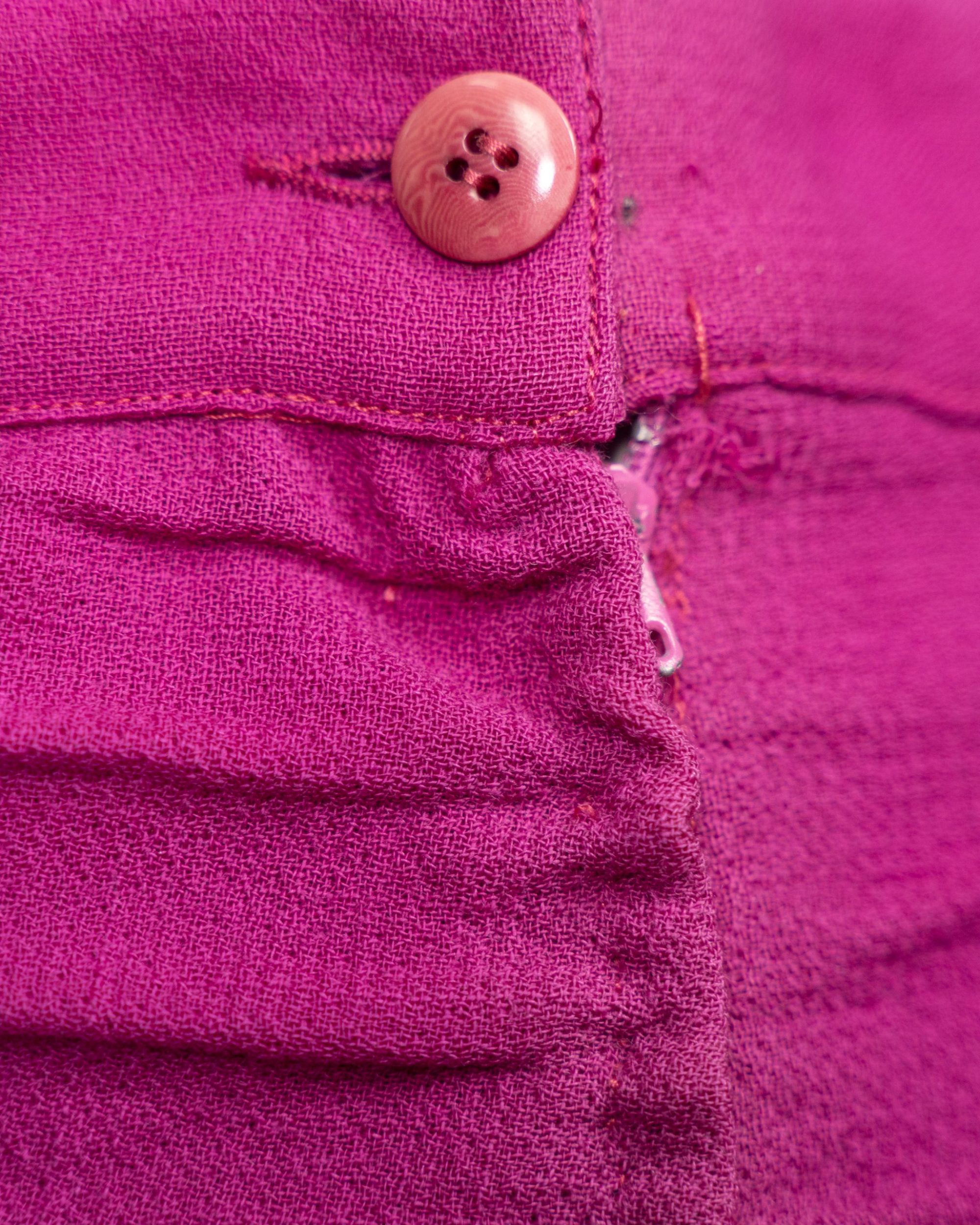 Gianni Versace Couture Gonna donna – Tubino fucsia con lavorazione a fasce - foto 4