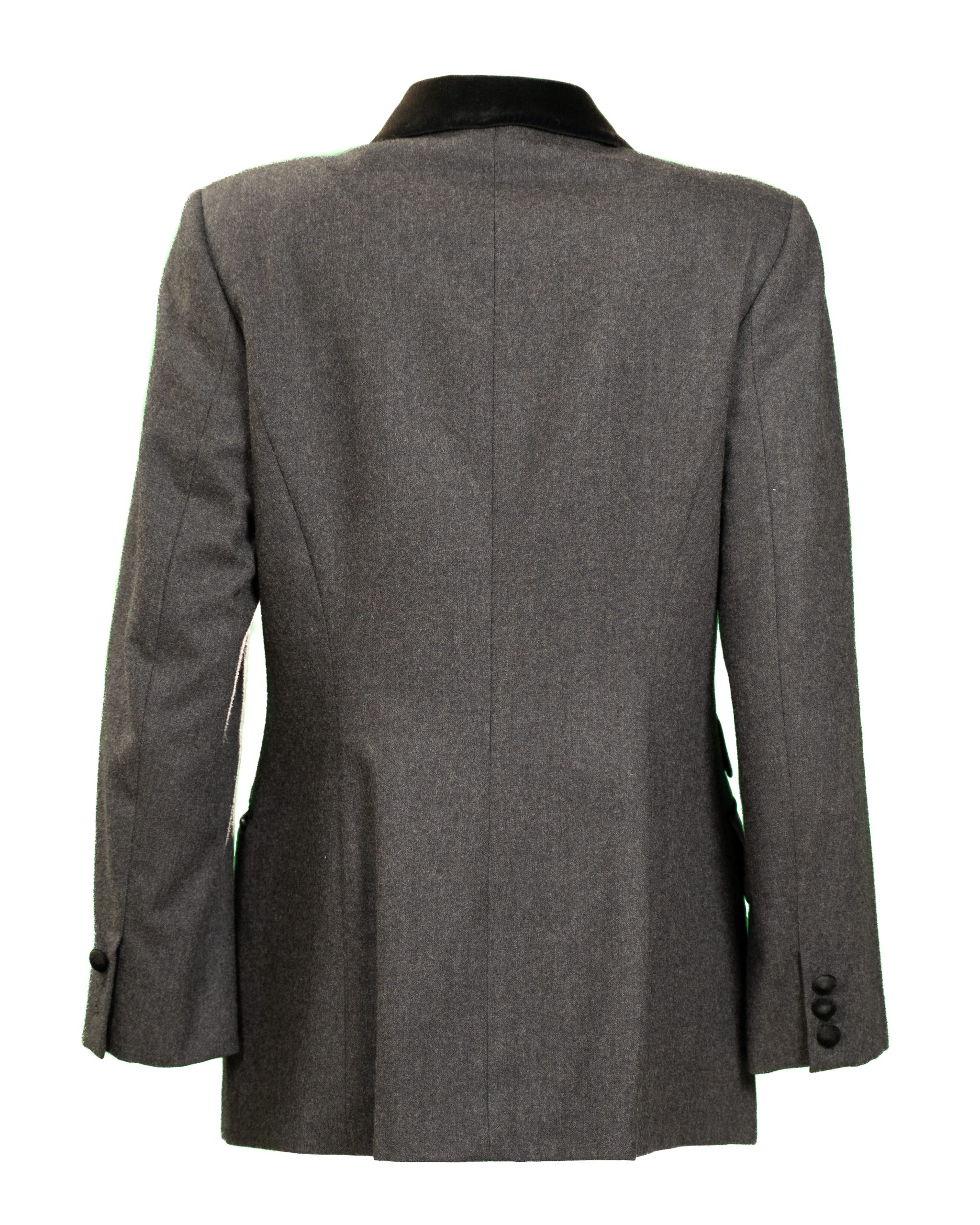 Aquascutum Giacca Donna – Blazer Da Equitazione In Lana Grigio Con Profili In Velluto 2 Aquascutum Giacca Donna – Blazer Da Equitazione In Lana Grigio Con Profili In Velluto - Foto 2