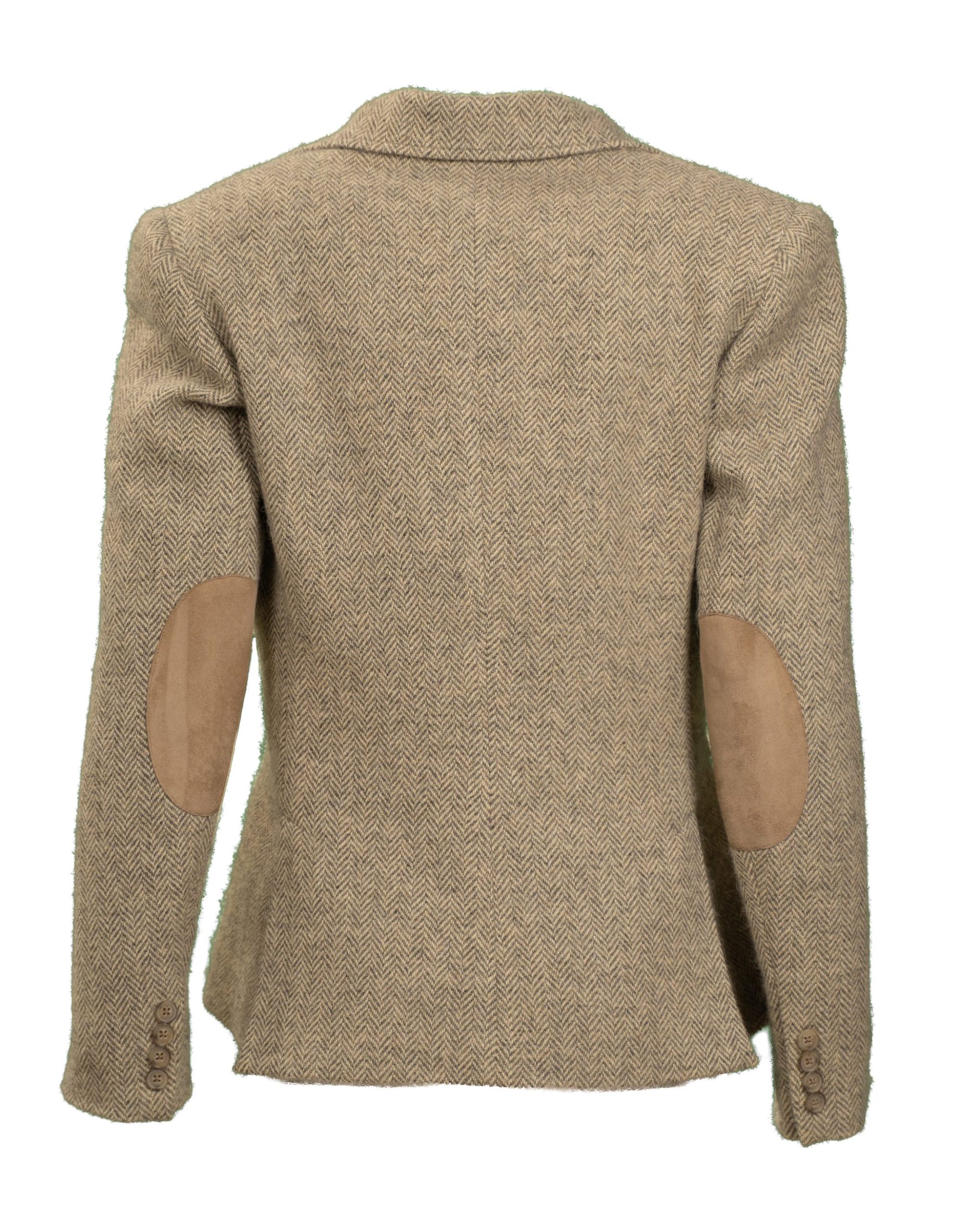 Giacca blazer da donna Ralph Lauren in lana e alpaca beige a spina di pesce - foto 2