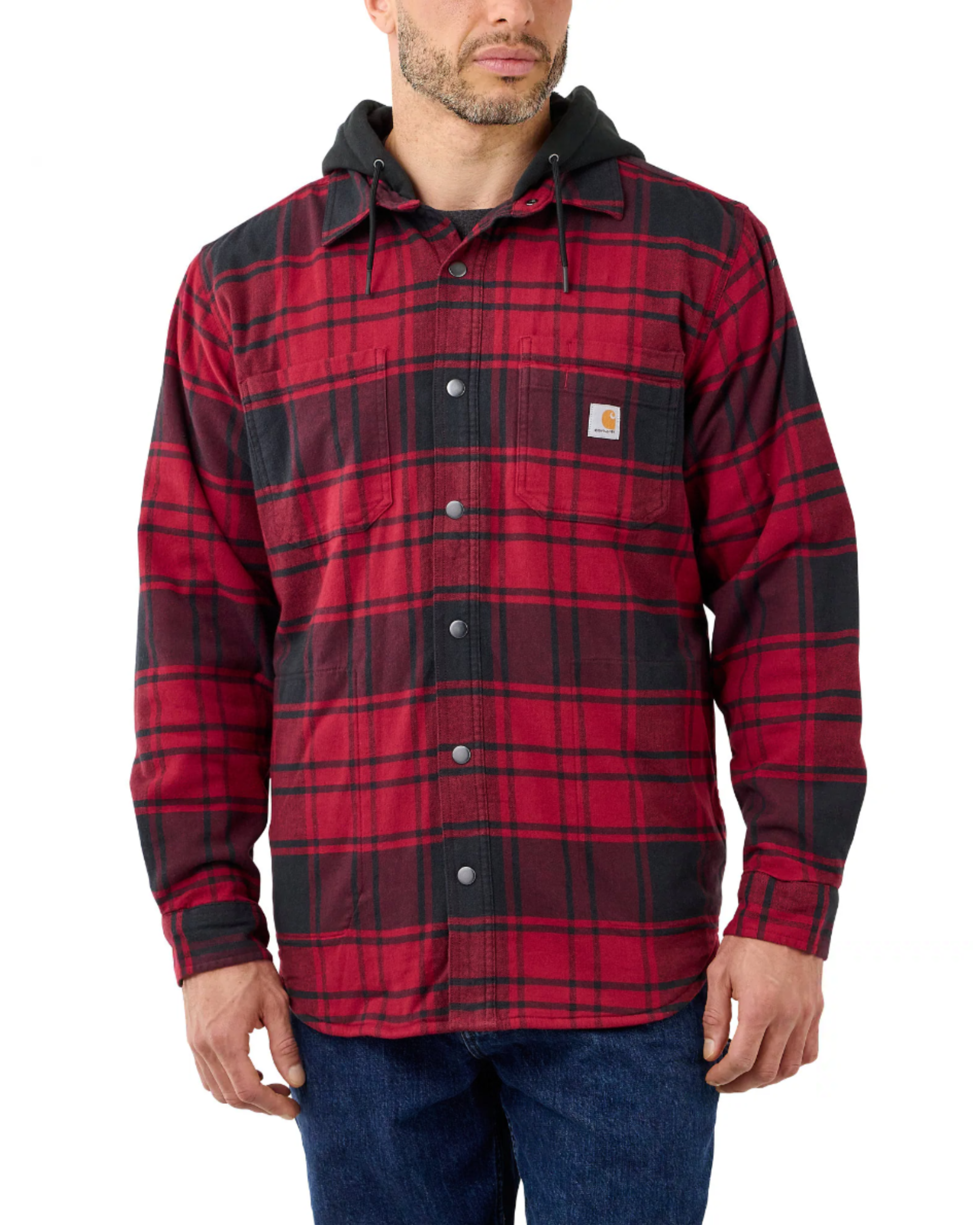 Camicia Carhartt Relaxed Fit in flanella foderata con cappuccio Rugged Flex - foto 2
