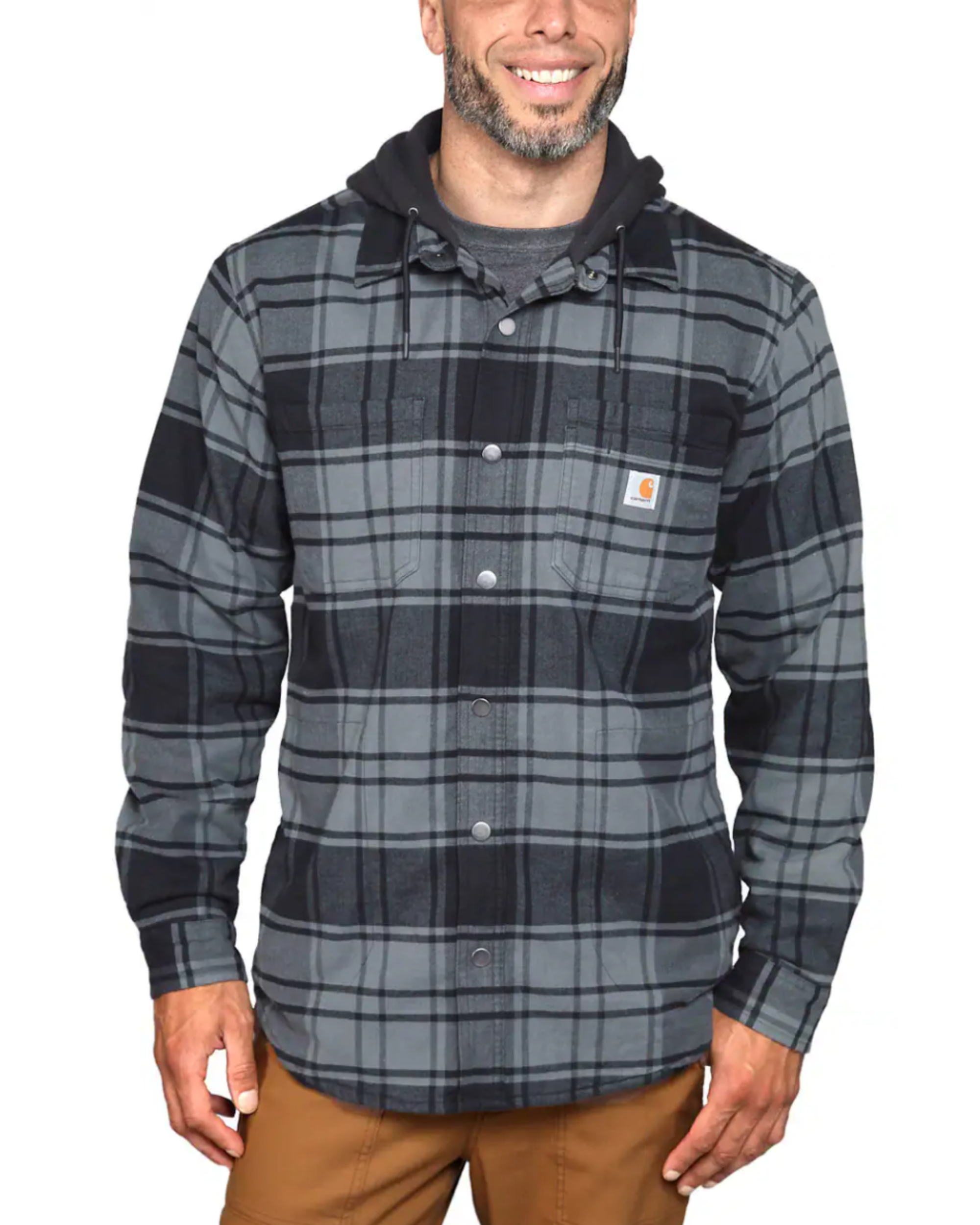 Camicia Carhartt Relaxed Fit in flanella foderata con cappuccio Rugged Flex