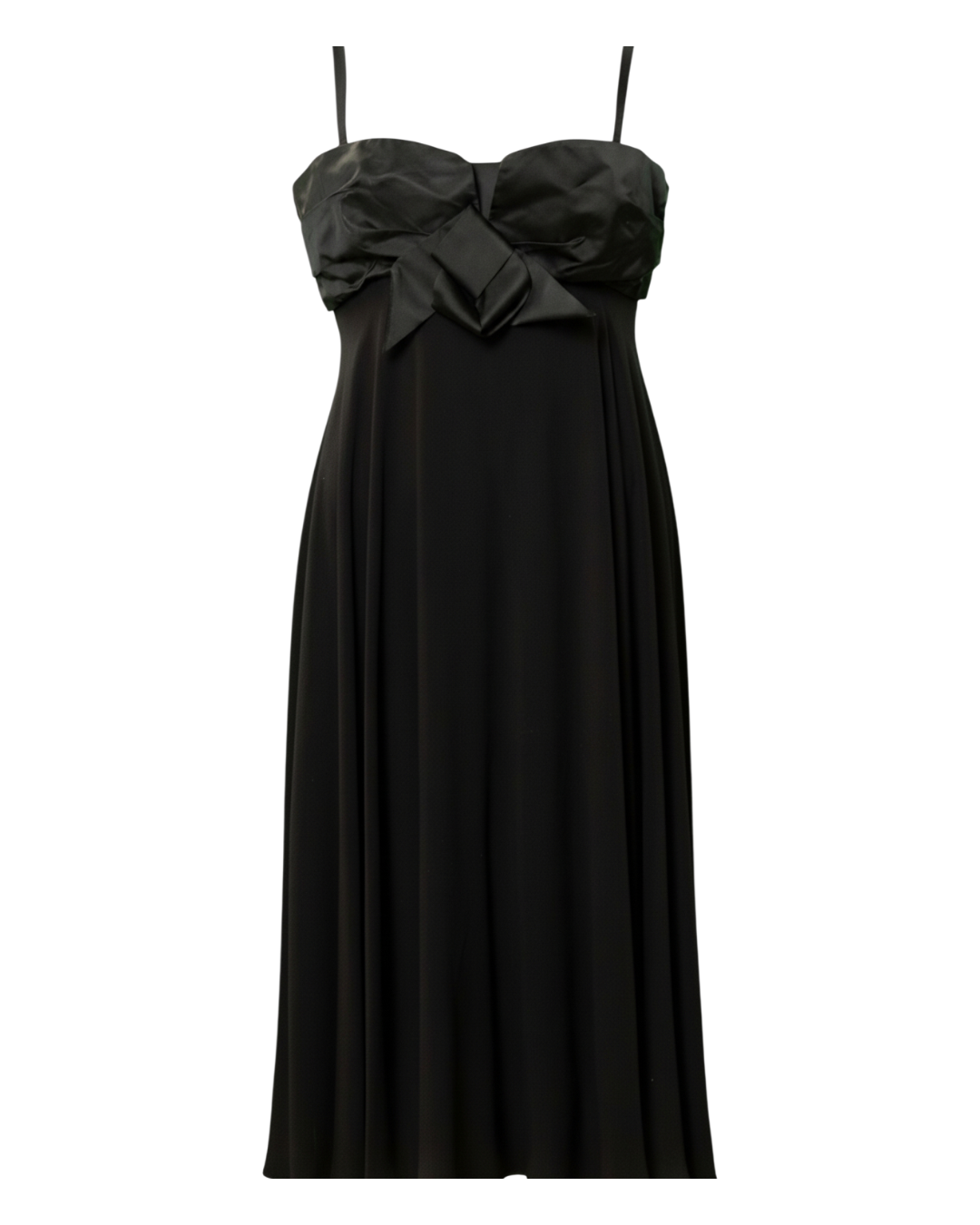 Abito donna Max Mara bustier in raso nero con spalline