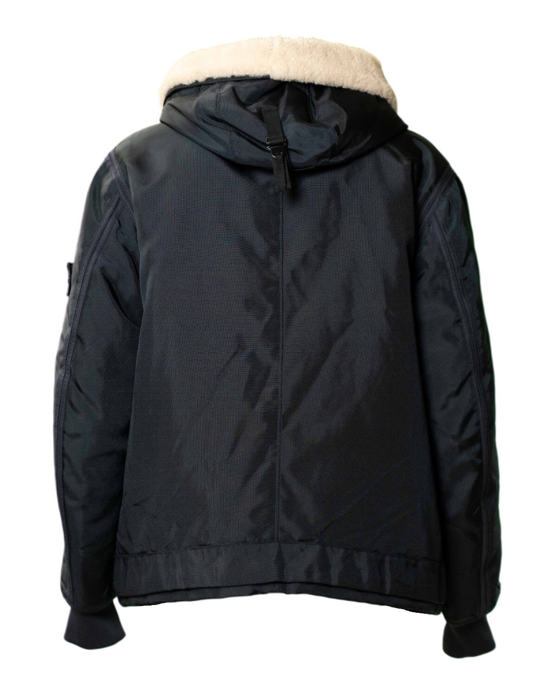 Giacca uomo Stone Island Oxford blu con cappuccio in montone - foto 2