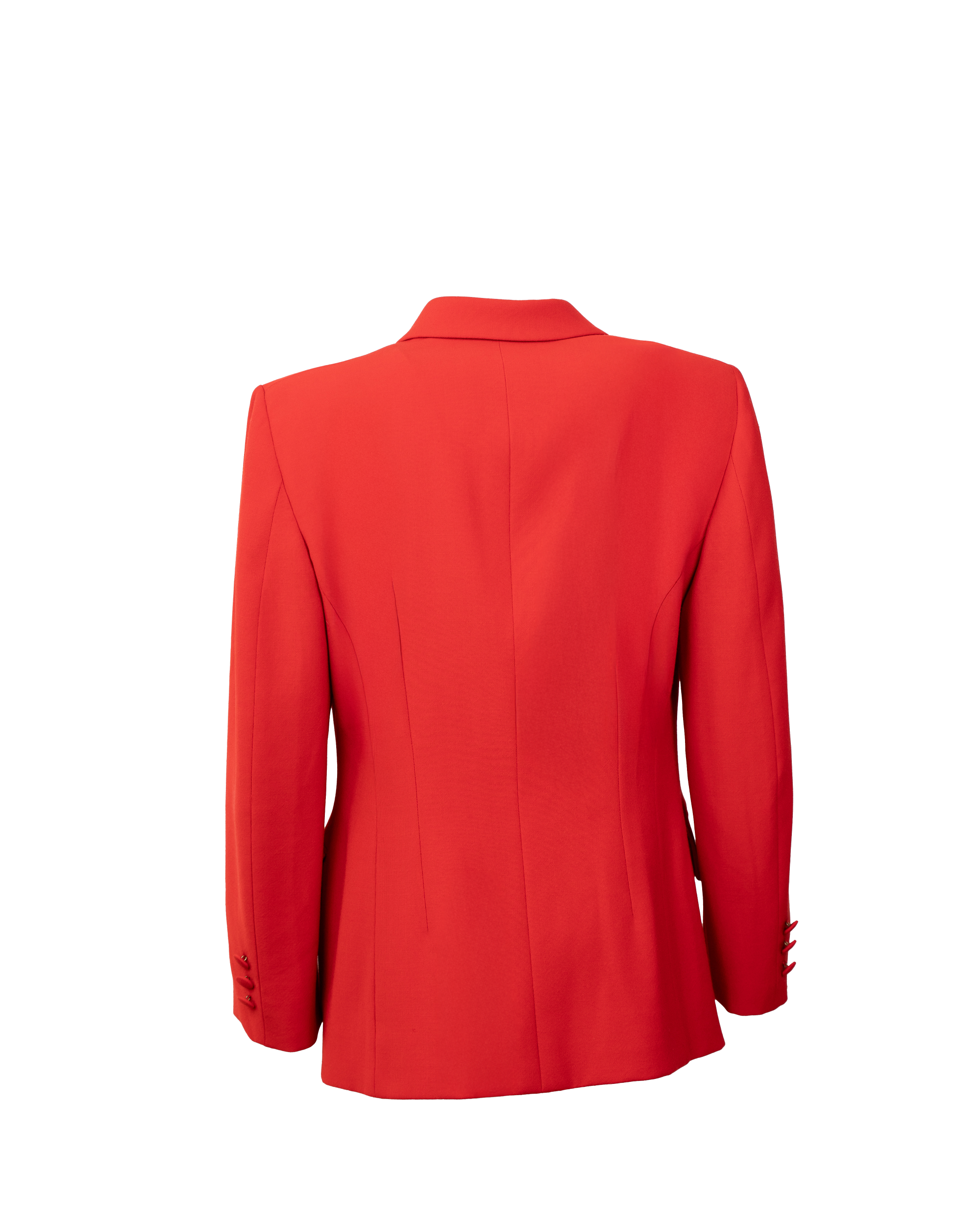 Giacca Donna Cheap and Chic by Moschino Rossa Bottoni Rivestiti Lana Vintage Made in Italy - foto 2