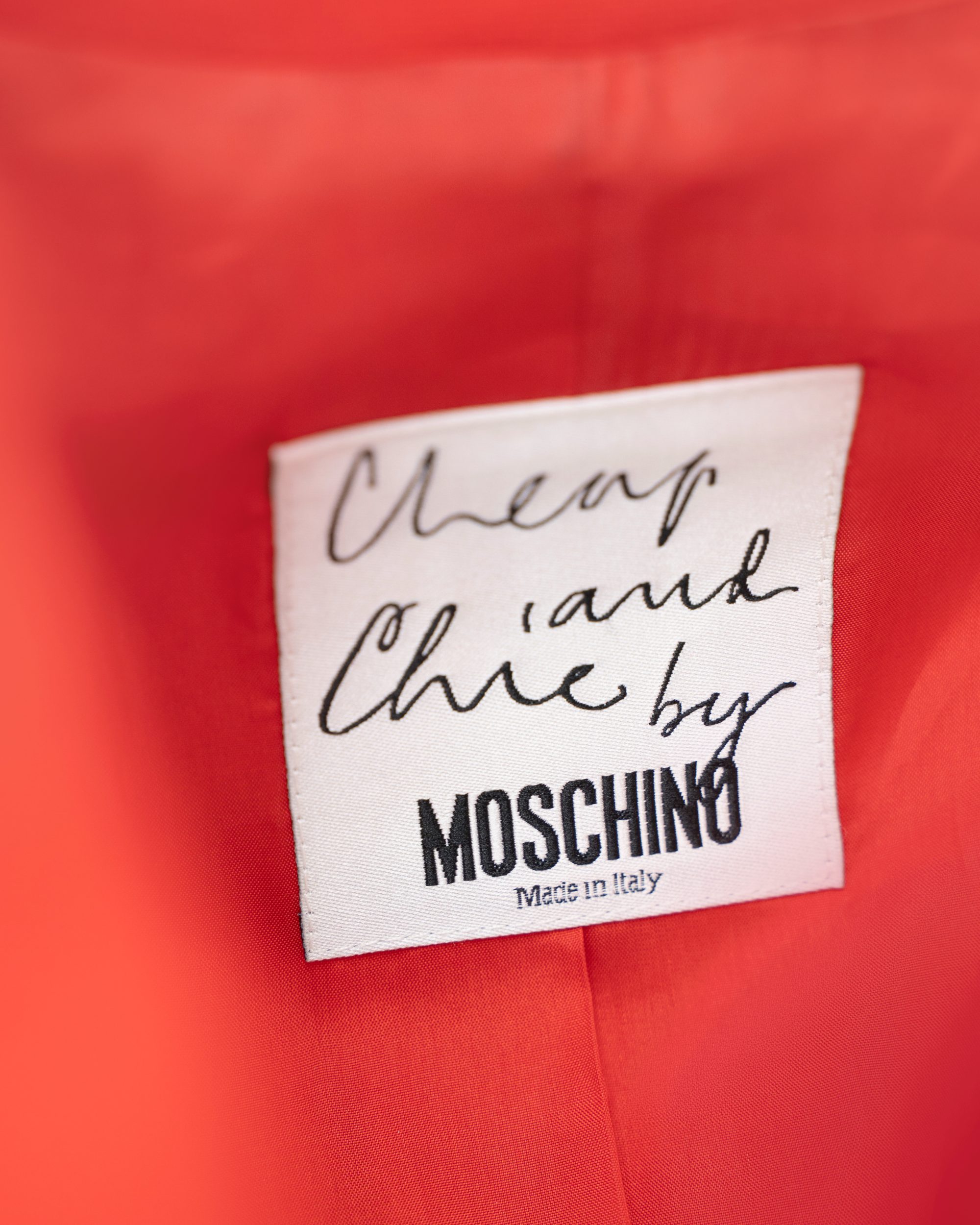 Giacca Donna Cheap and Chic by Moschino Rossa Bottoni Rivestiti Lana Vintage Made in Italy - foto 4
