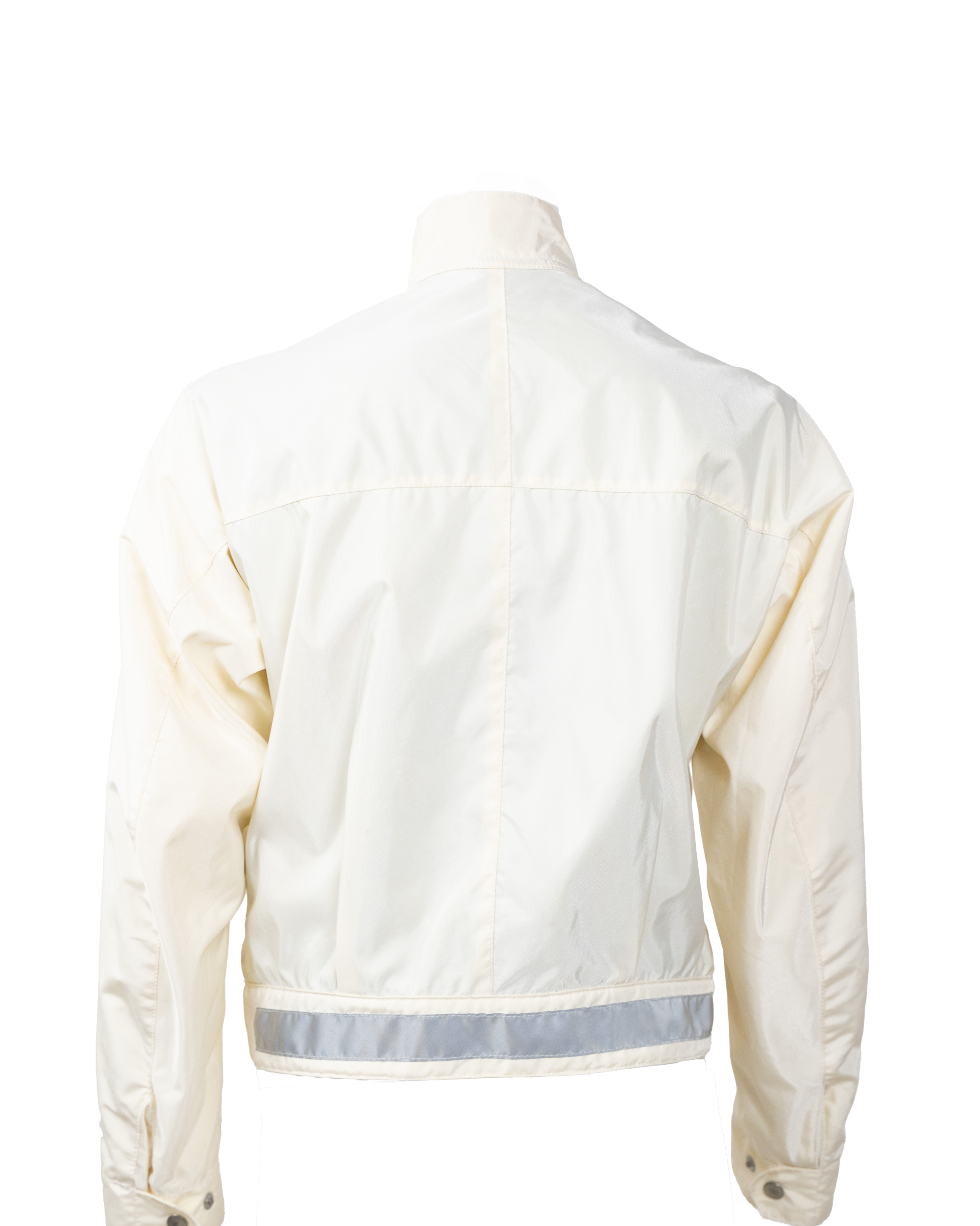 Giacca Uomo Belstaff Bianca Nylon Snap Button Windbreaker Stile Moto Vintage Anni 90 - foto 2