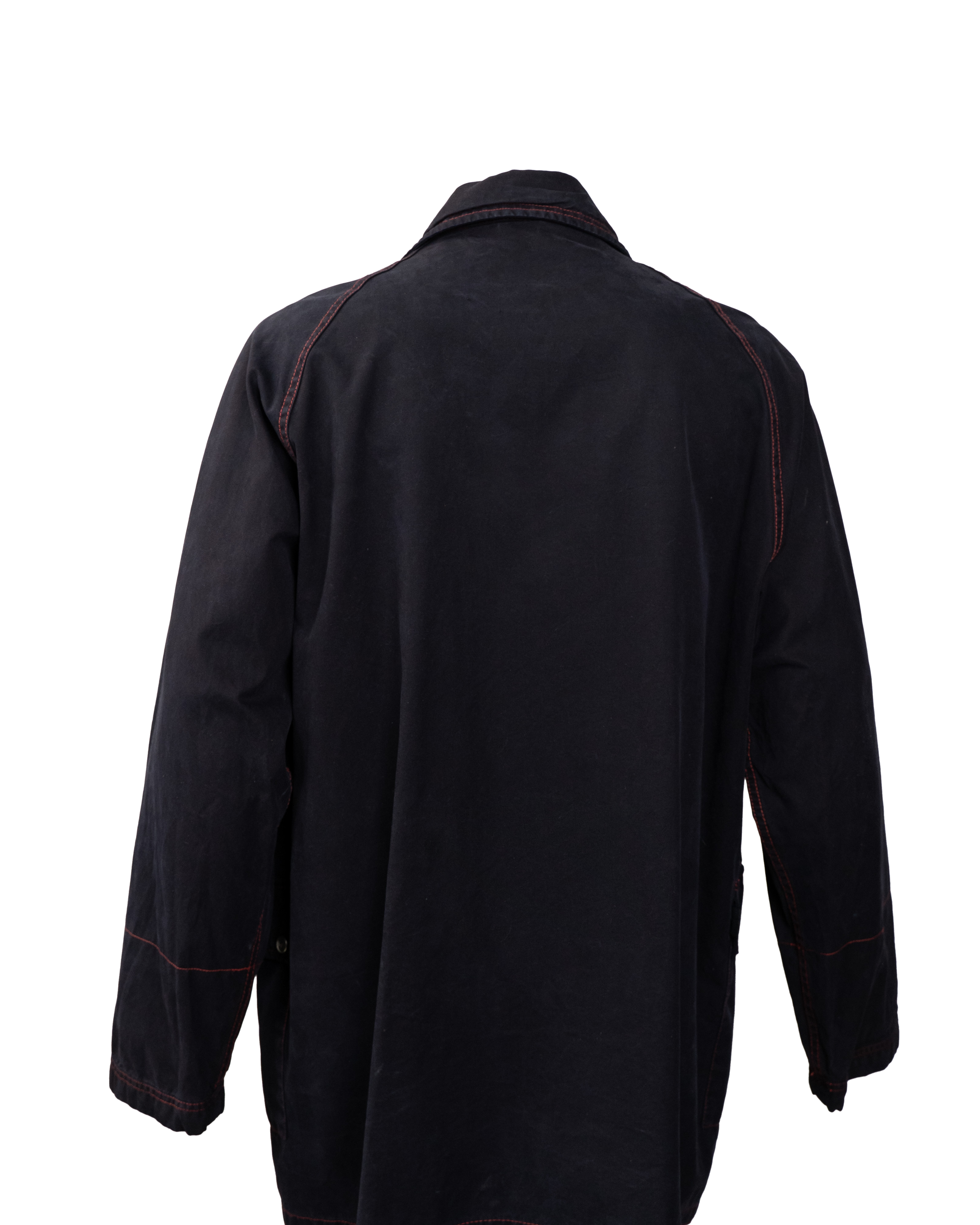 Giacca Uomo Fay 4 Ganci Nera Cotone Cuciture Rosse Vintage Anni 90 Made in Italy Luxury - foto 2