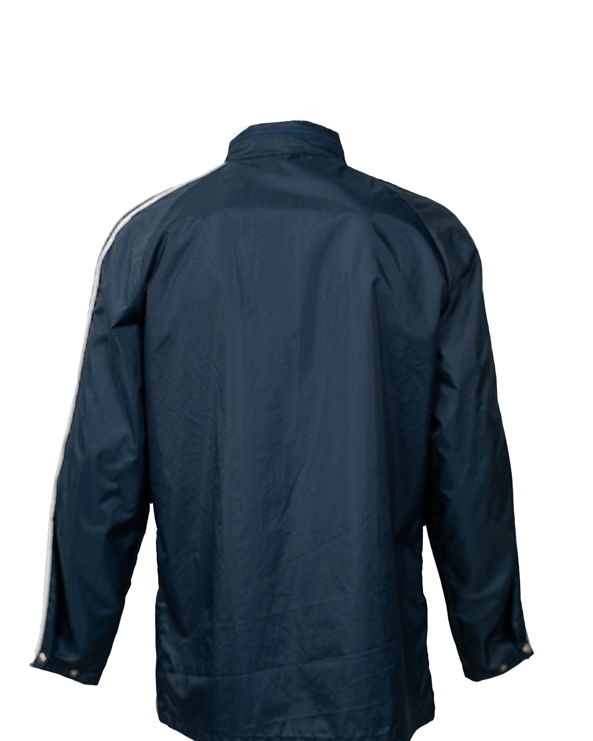 Giacca Uomo Adidas Originals Blu Navy Windbreaker 3 Strisce Bianche Logo Trefoil Vintage 1980-1990 - foto 2