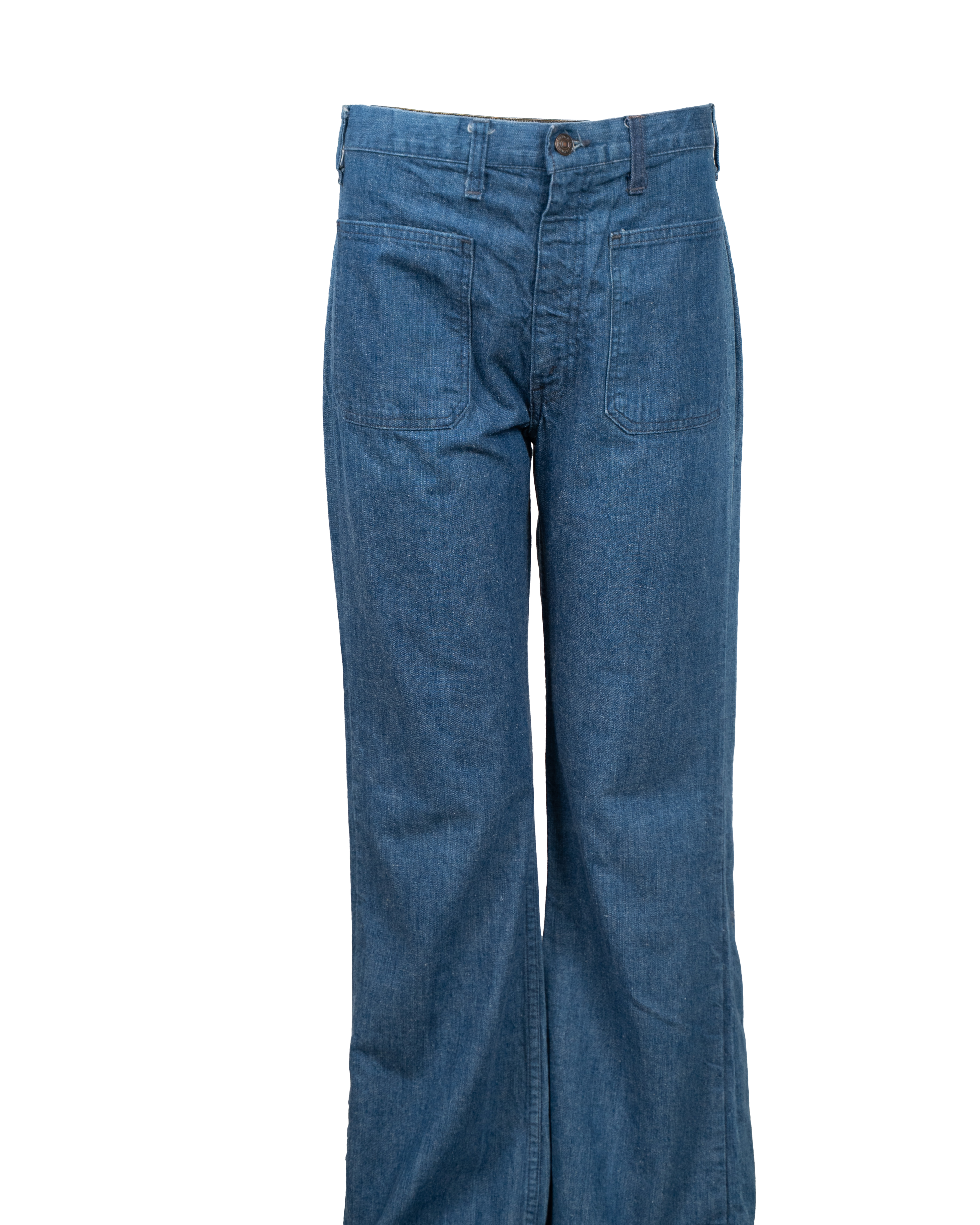 Jeans Uomo Levi's Zampa Anni 70 Blu Medio Tasche Patch Vintage Denim Wide Leg
