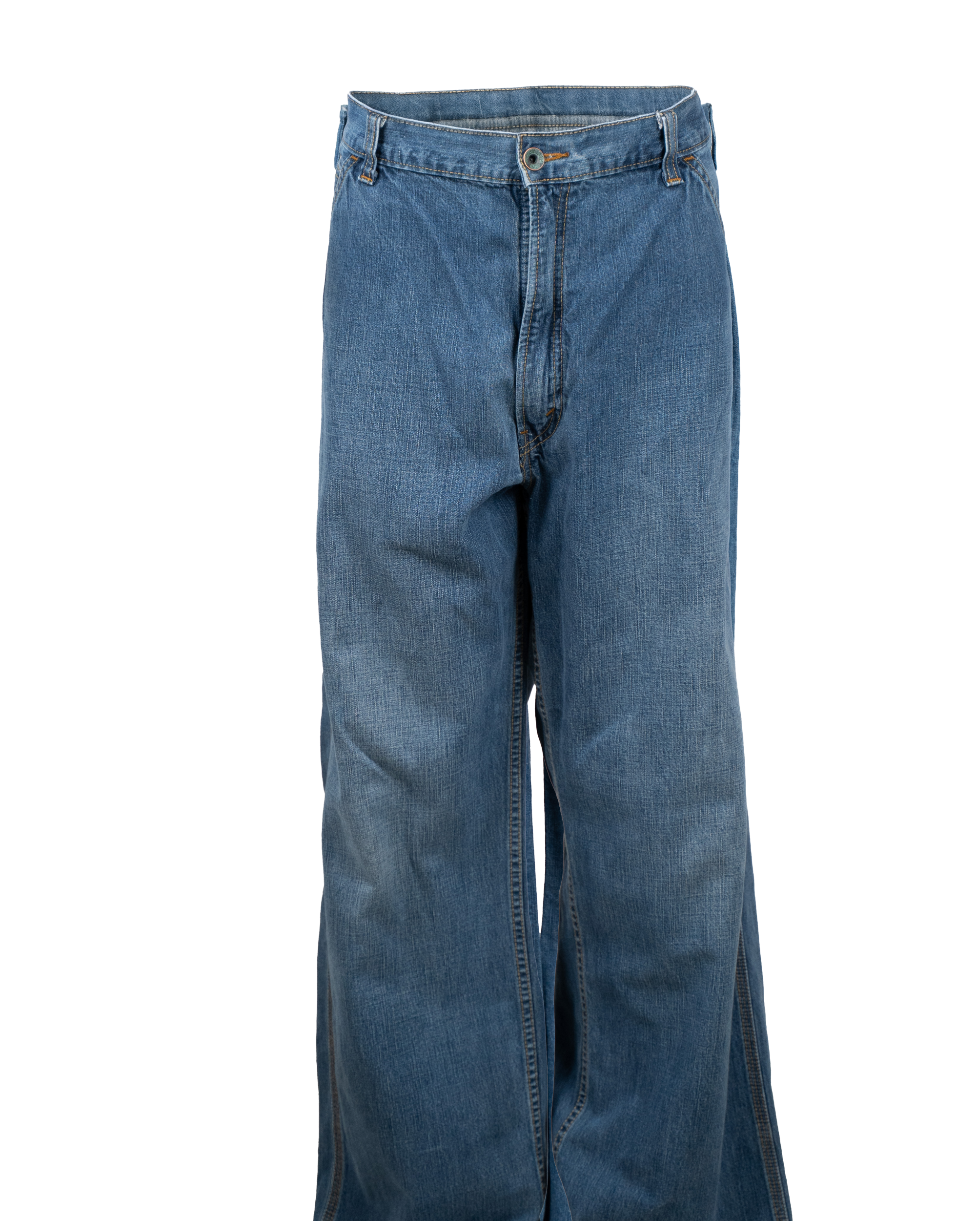 Jeans Uomo Levi's Carpenter Anni 90 Blu Stone Wash Extra Wide Leg Tasche Utility