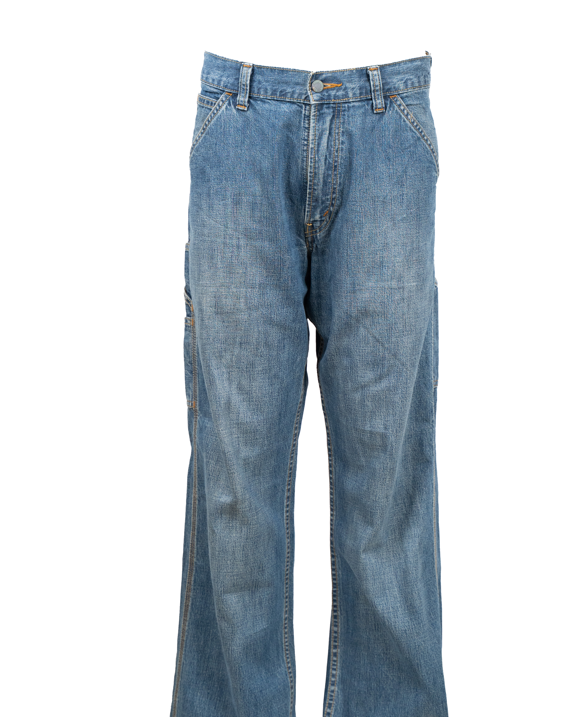 Jeans Uomo Levi's Carpenter Anni 90 Blu Chiaro Lavato Tasche Utility Denim Vintage