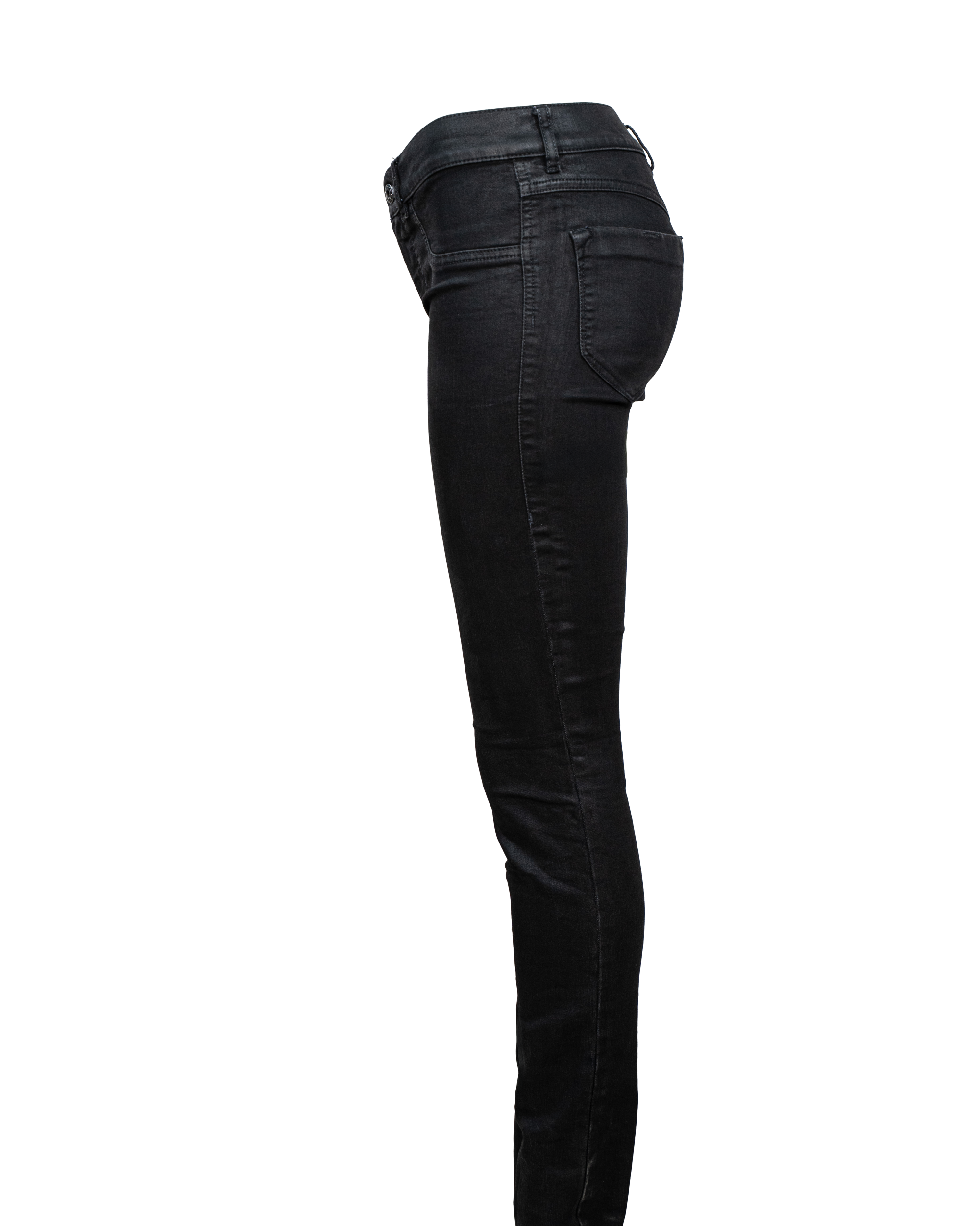 Jeans Donna Diesel Neri Effetto Coating Skinny Bootcut Vita Bassa Vintage Anni 2000 - foto 3