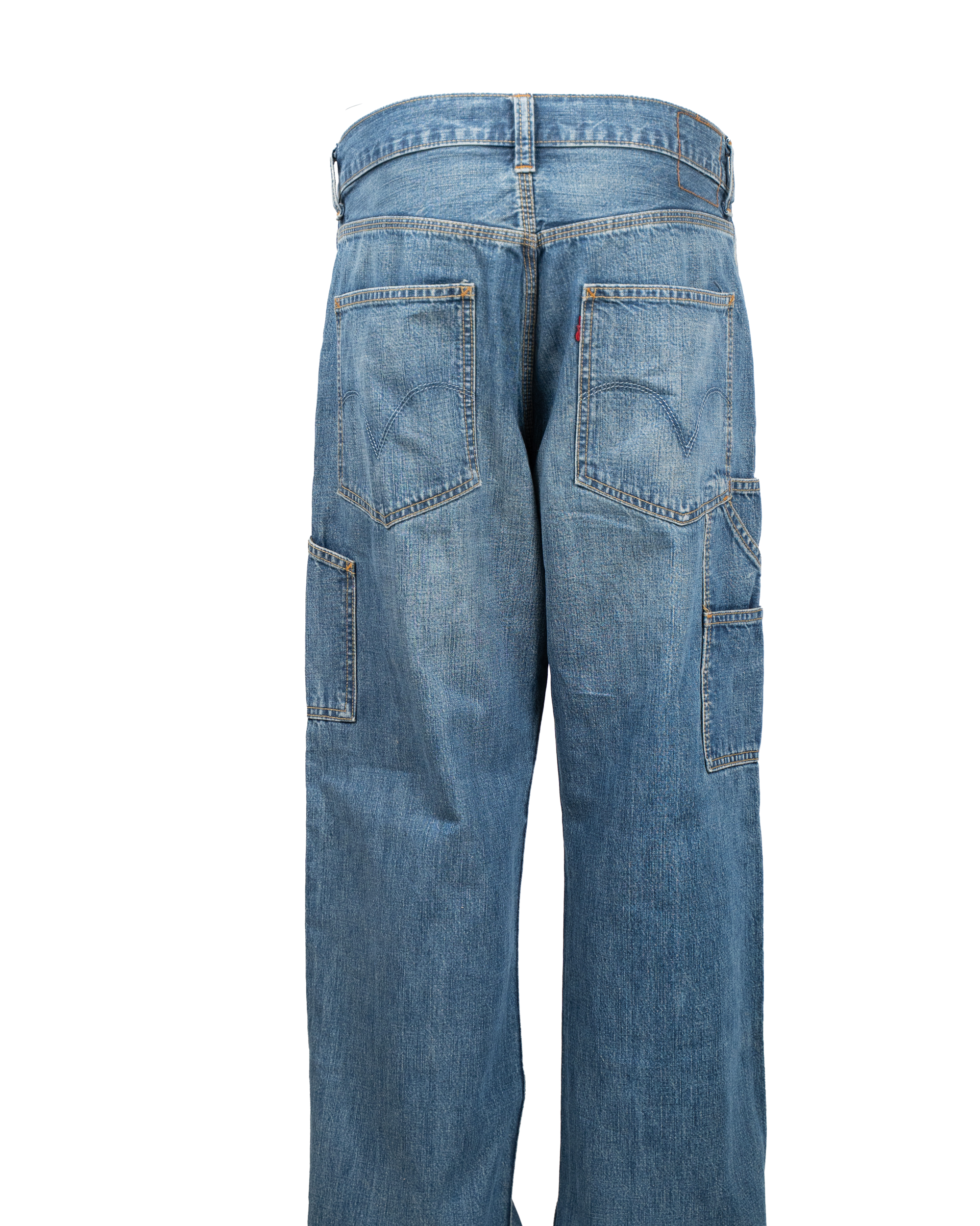 Jeans Uomo Levi's Carpenter Anni 90 Blu Chiaro Lavato Tasche Utility Denim Vintage - foto 2