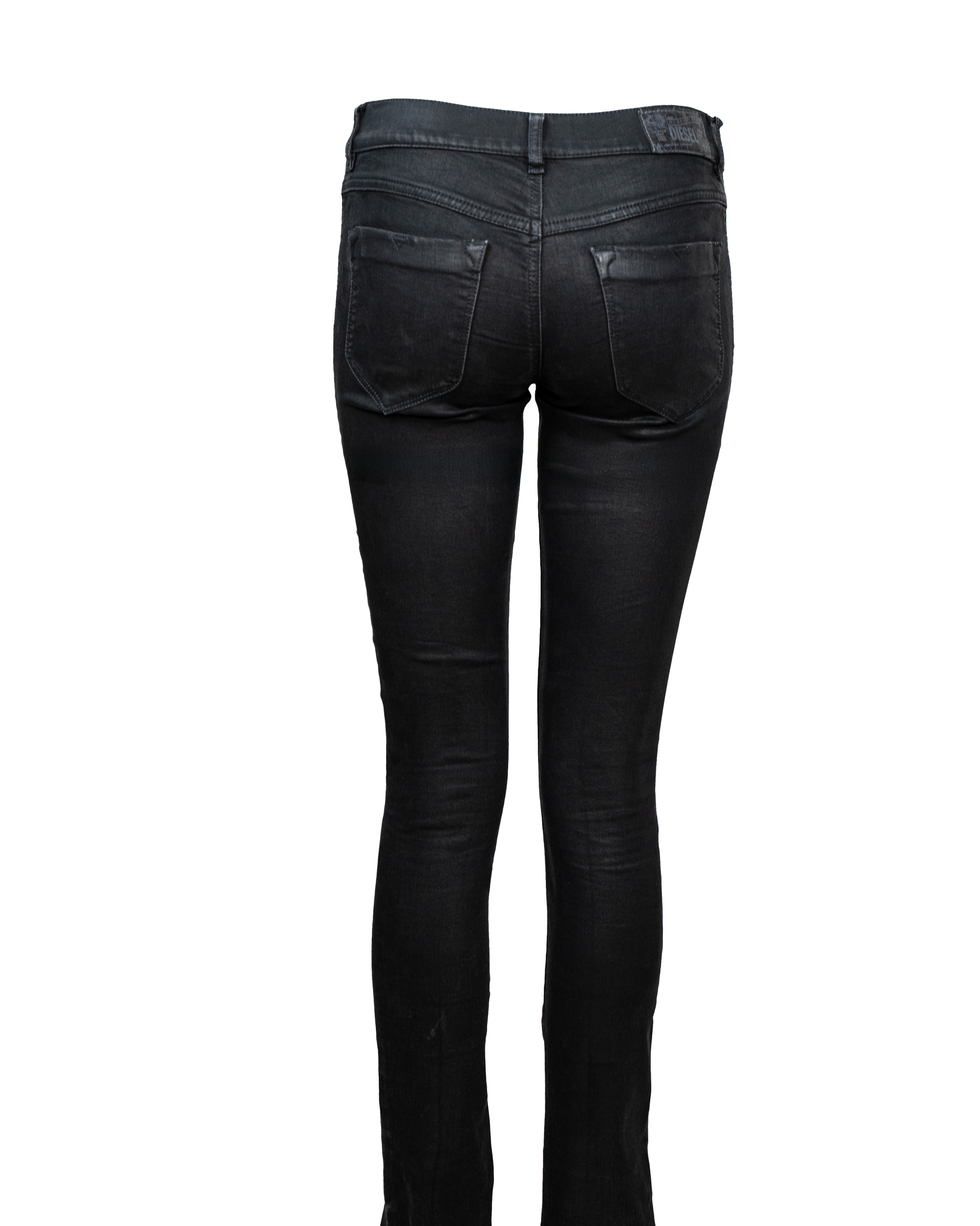 Jeans Donna Diesel Neri Effetto Coating Skinny Bootcut Vita Bassa Vintage Anni 2000 - foto 2
