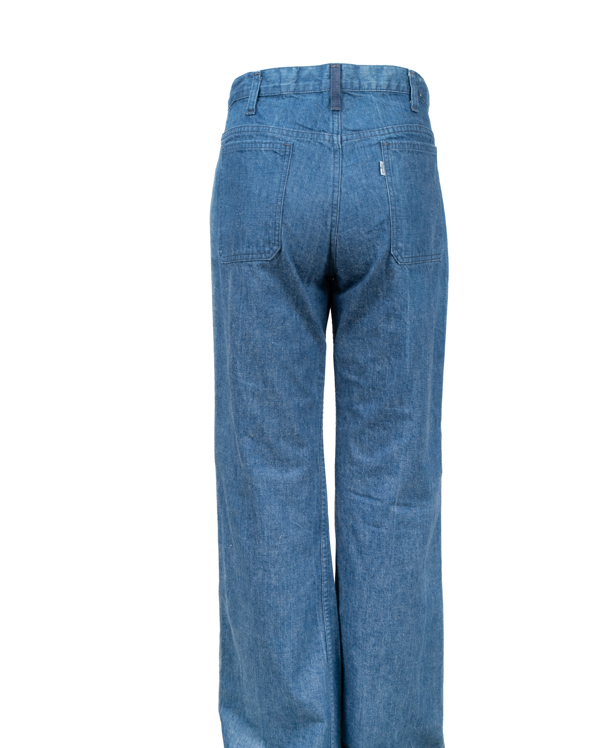 Jeans Uomo Levi's Zampa Anni 70 Blu Medio Tasche Patch Vintage Denim Wide Leg - foto 2
