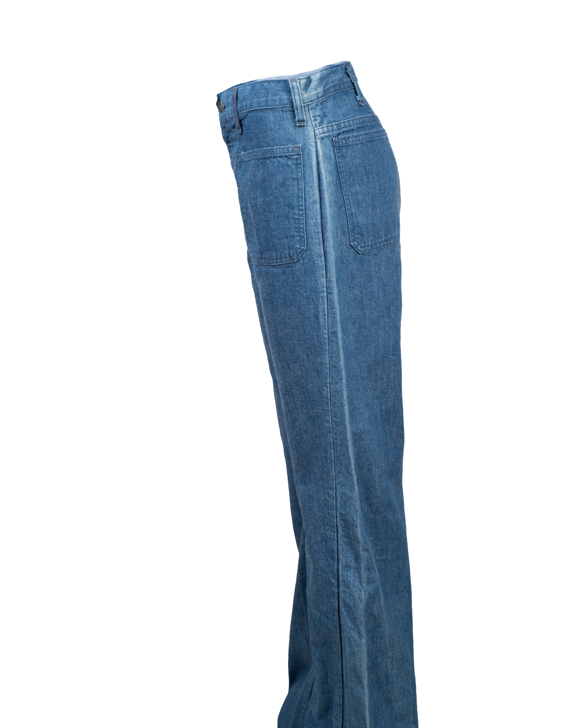 Jeans Uomo Levi's Zampa Anni 70 Blu Medio Tasche Patch Vintage Denim Wide Leg - foto 3