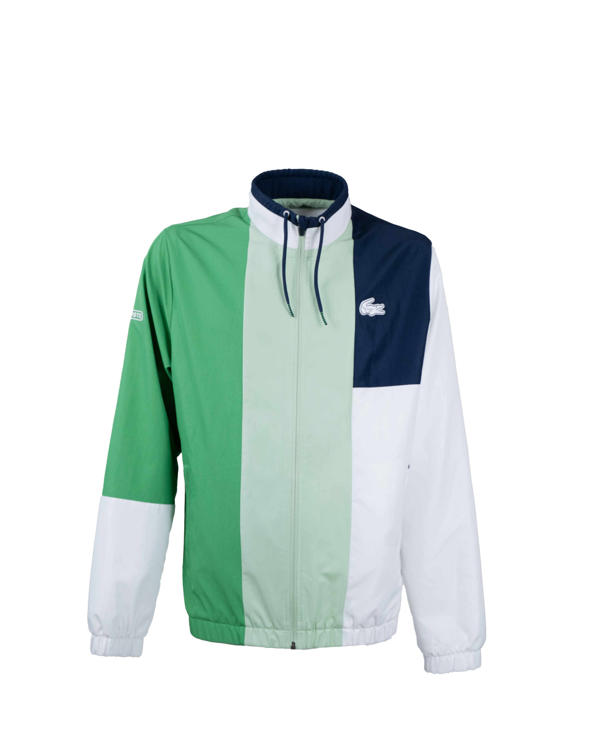 Felpa Track Jacket Uomo Lacoste Sport Colorblock Verde Bianco Navy Vintage Anni 2000