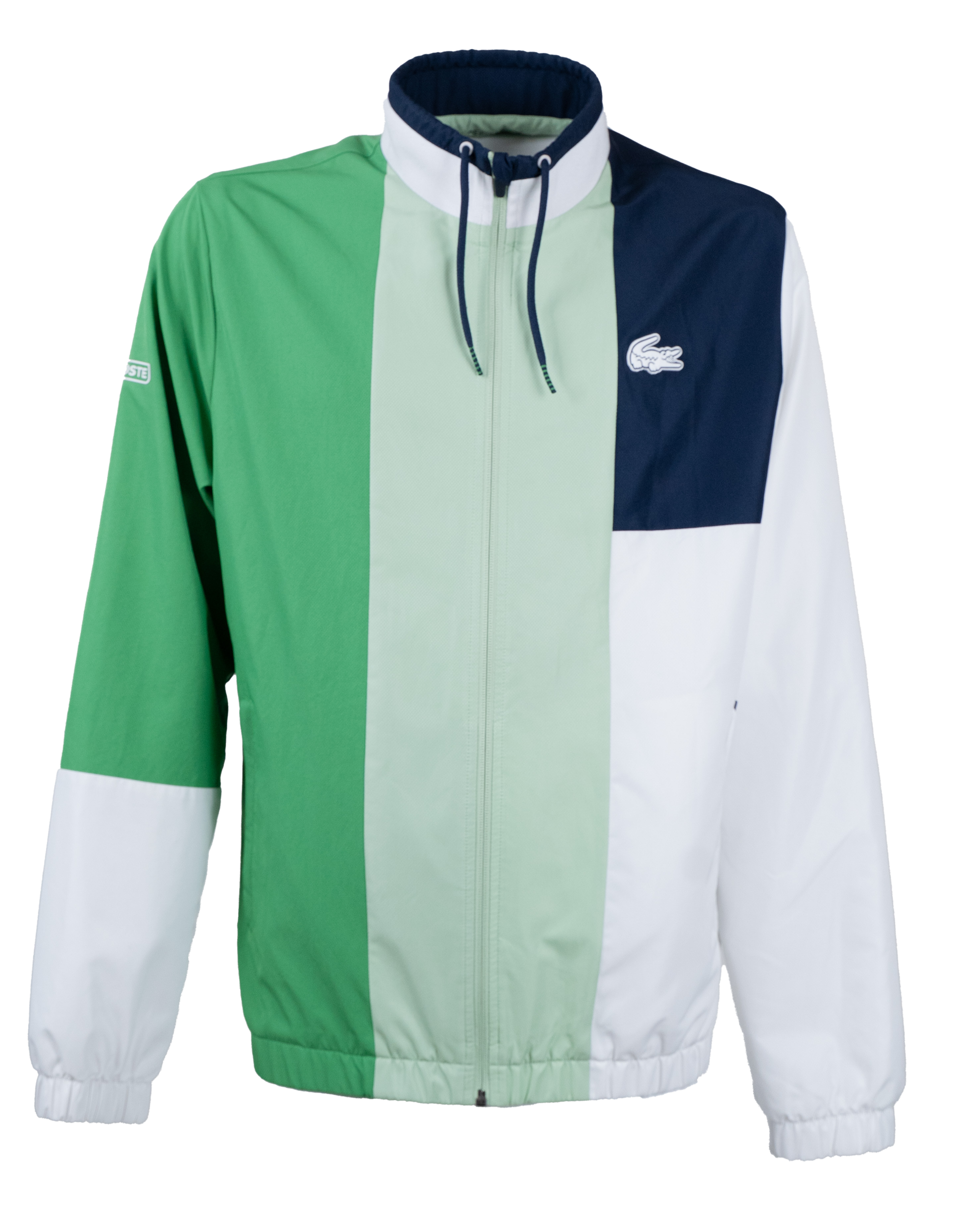 Felpa Track Jacket Uomo Lacoste Sport Colorblock Verde Bianco Navy Vintage Anni 2000