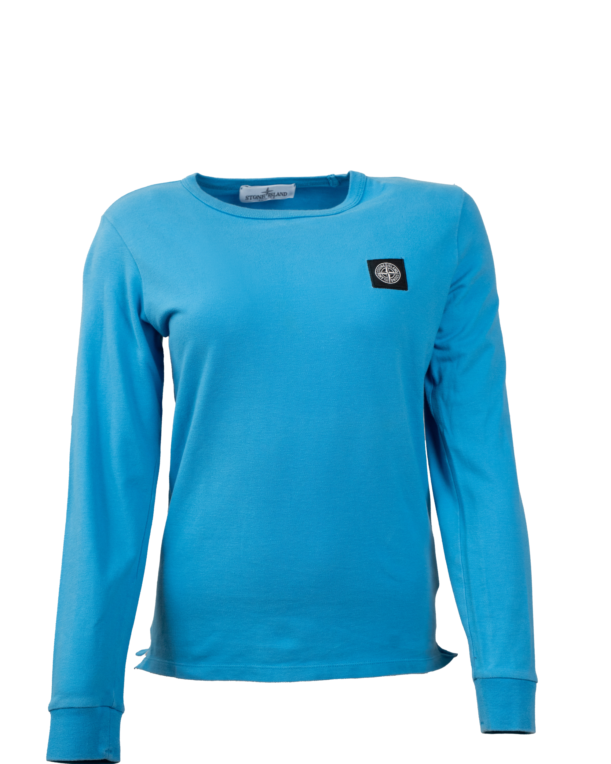 Maglia Junior Stone Island Azzurra Patch Logo Anni 2000 Cotone Piqué Vintage Youth