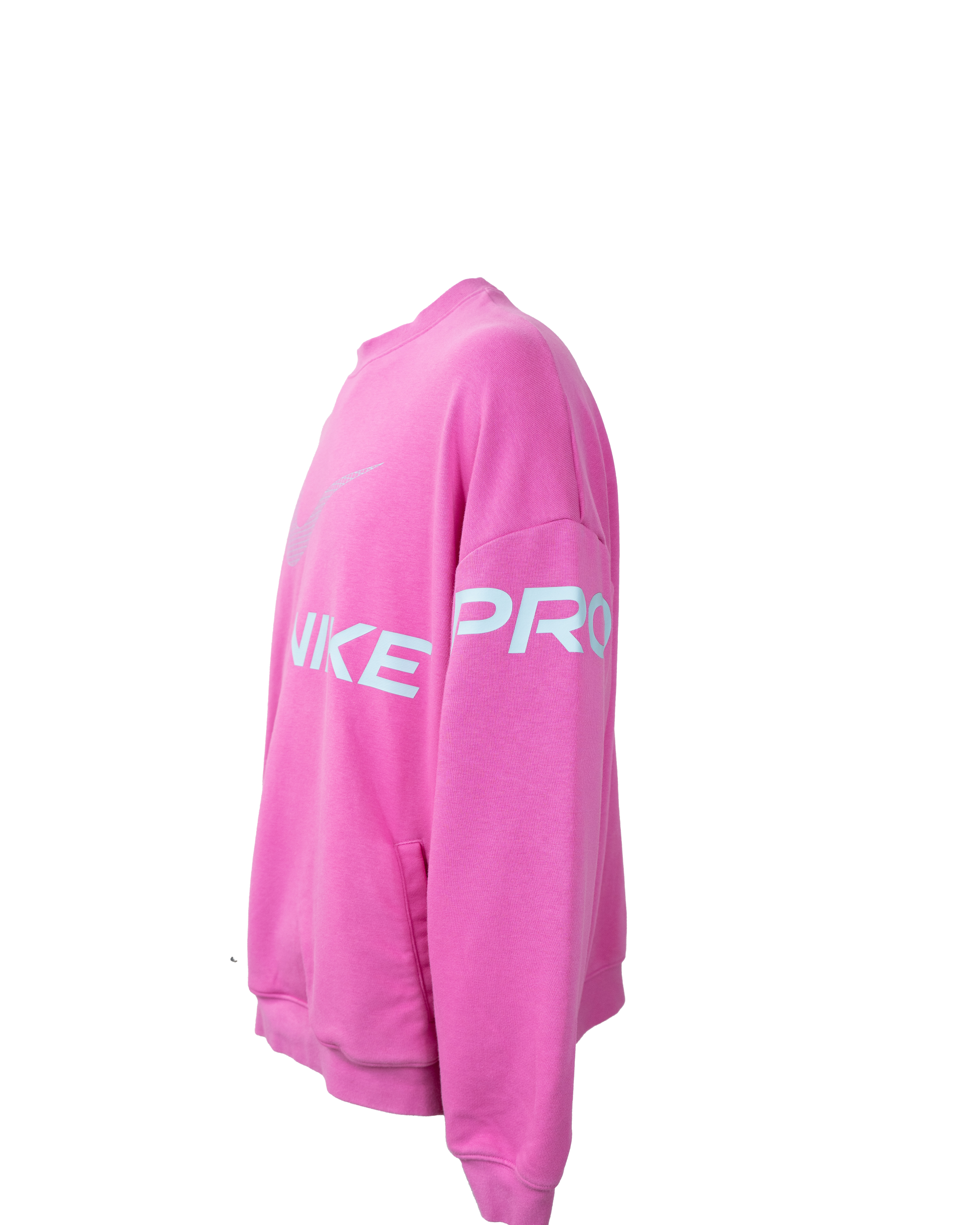 Felpa Donna Nike Pro Rosa Fucsia Swoosh Oversize Crewneck Vintage Logo Anni 2000 - foto 3