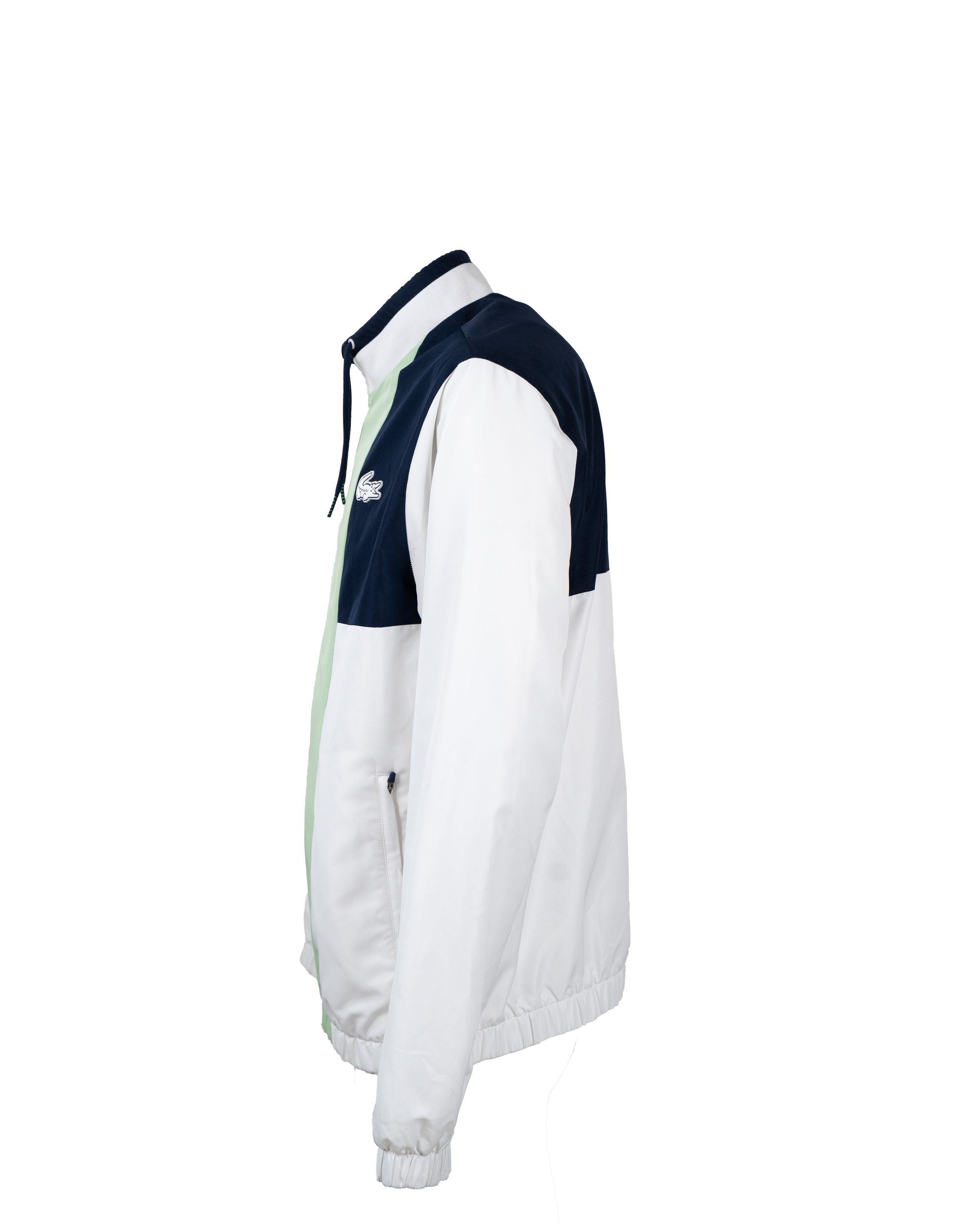 Felpa Track Jacket Uomo Lacoste Sport Colorblock Verde Bianco Navy Vintage Anni 2000 - foto 4