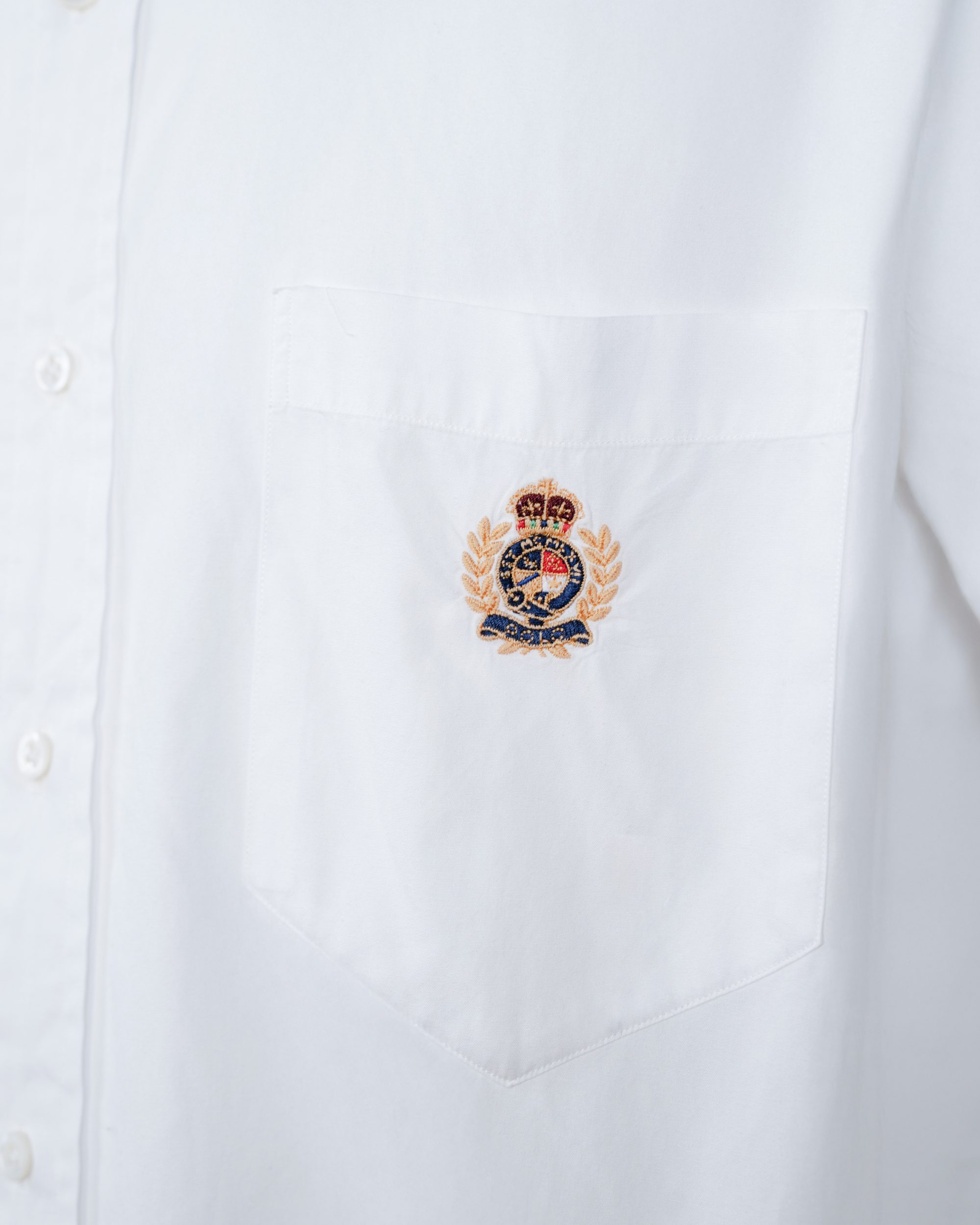 Camicia Uomo Ralph Lauren Bianca Button-Down Crest Ricamato Vintage Anni 90 Made in USA - foto 4