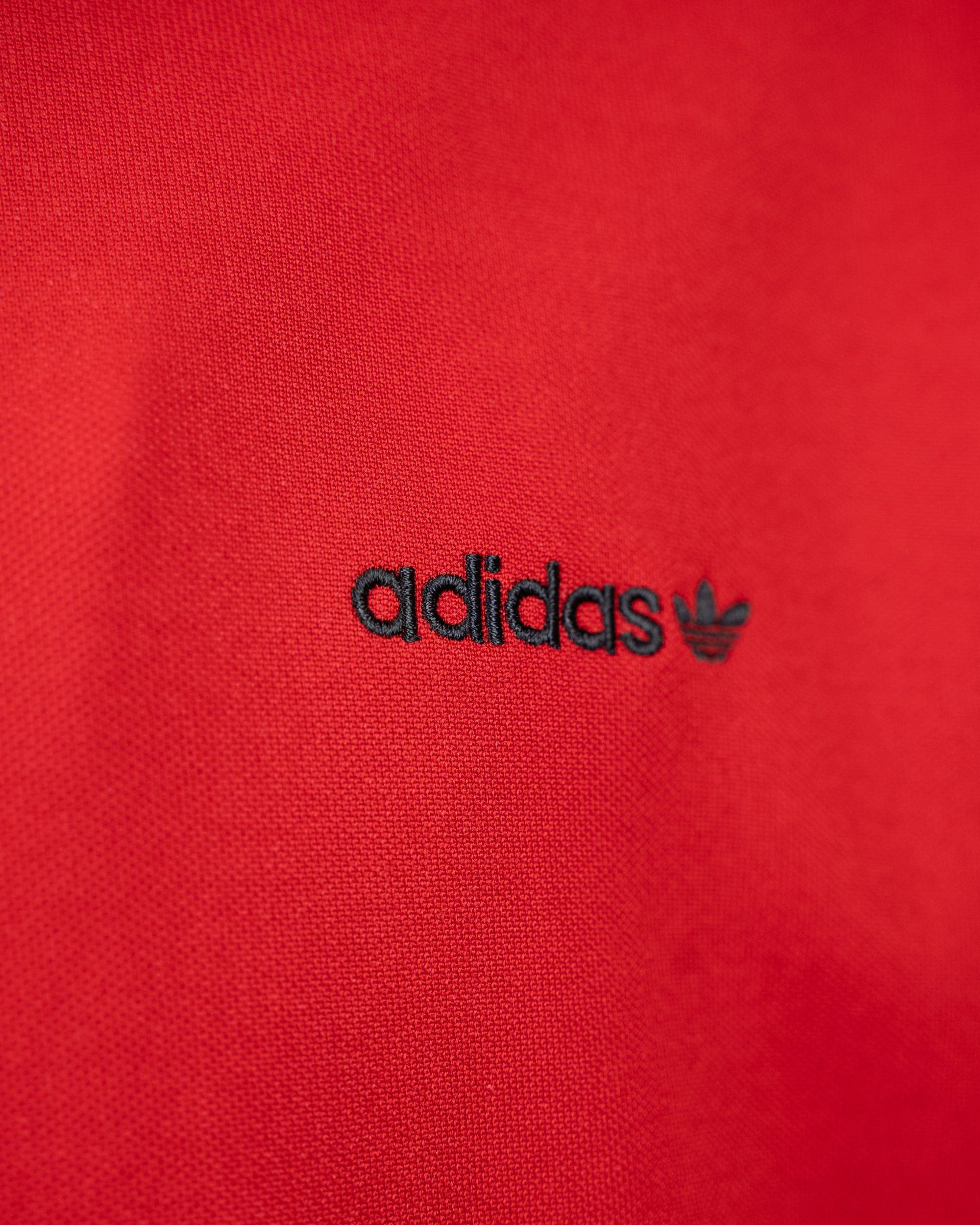 Track Jacket Uomo Adidas Originals Rossa 3 Bande Nere Trefoil Vintage Anni 90 Zip Intera - foto 3
