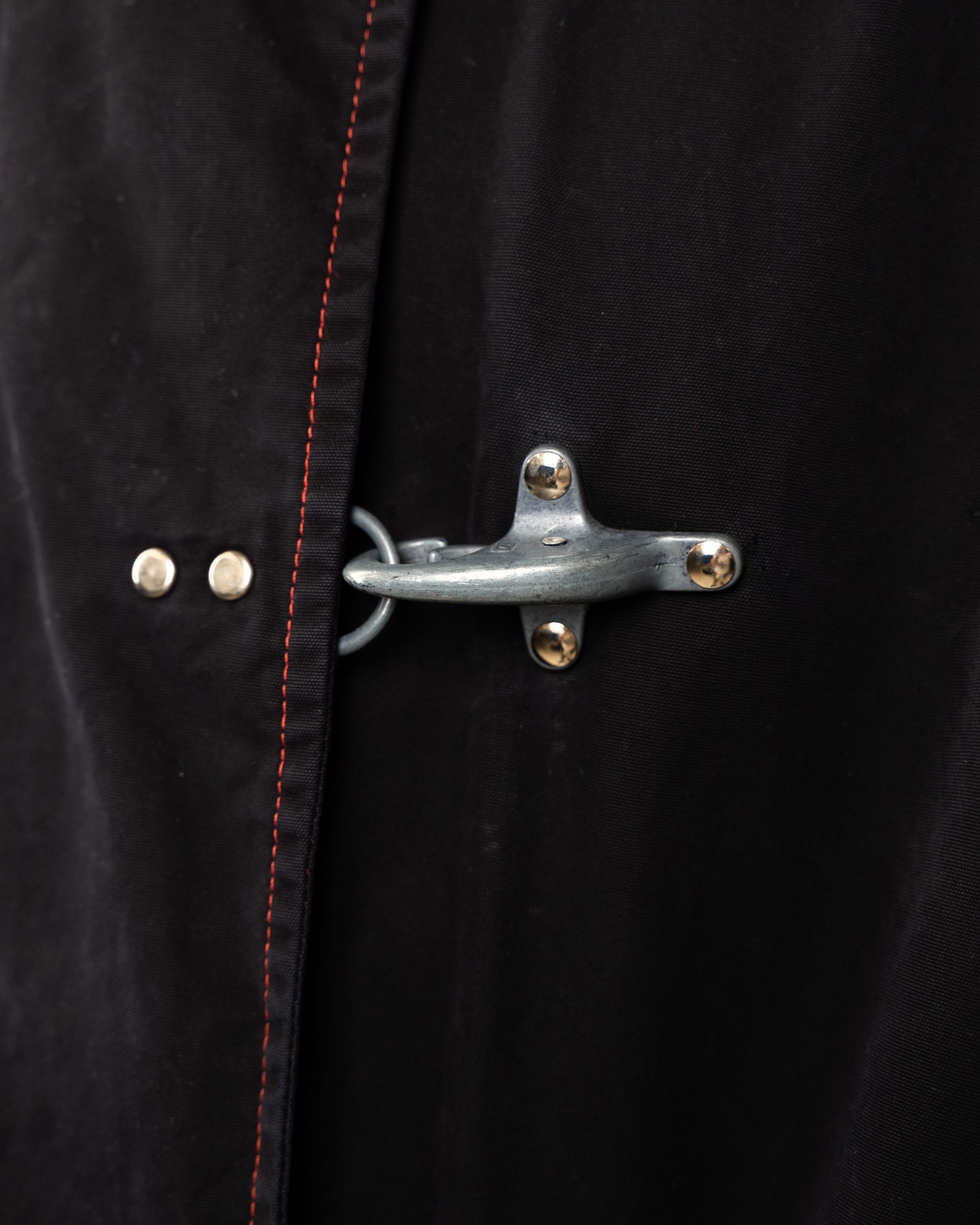 Giacca Uomo Fay 4 Ganci Nera Cotone Cuciture Rosse Vintage Anni 90 Made in Italy Luxury - foto 4