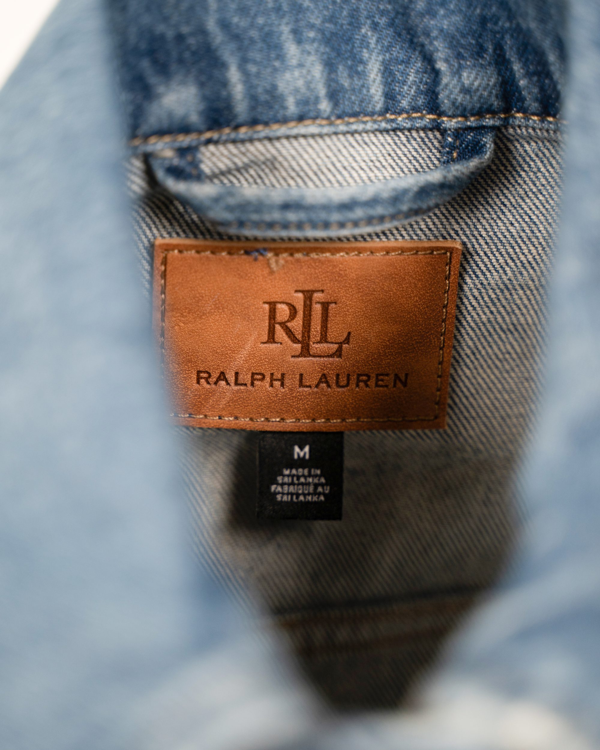 Giacca Jeans Ralph Lauren Denim Azzurro Destroy Patch Repair Vintage Unisex Taglia M - foto 4
