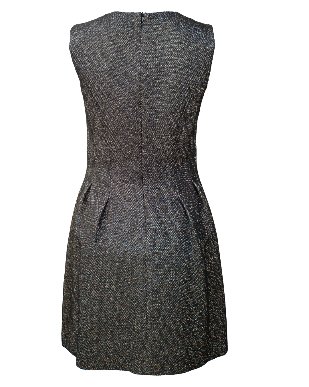 Abito Mini Donna Mauro Grifoni Nero Metallizzato Lurex Smanicato Made in Italy - foto 2
