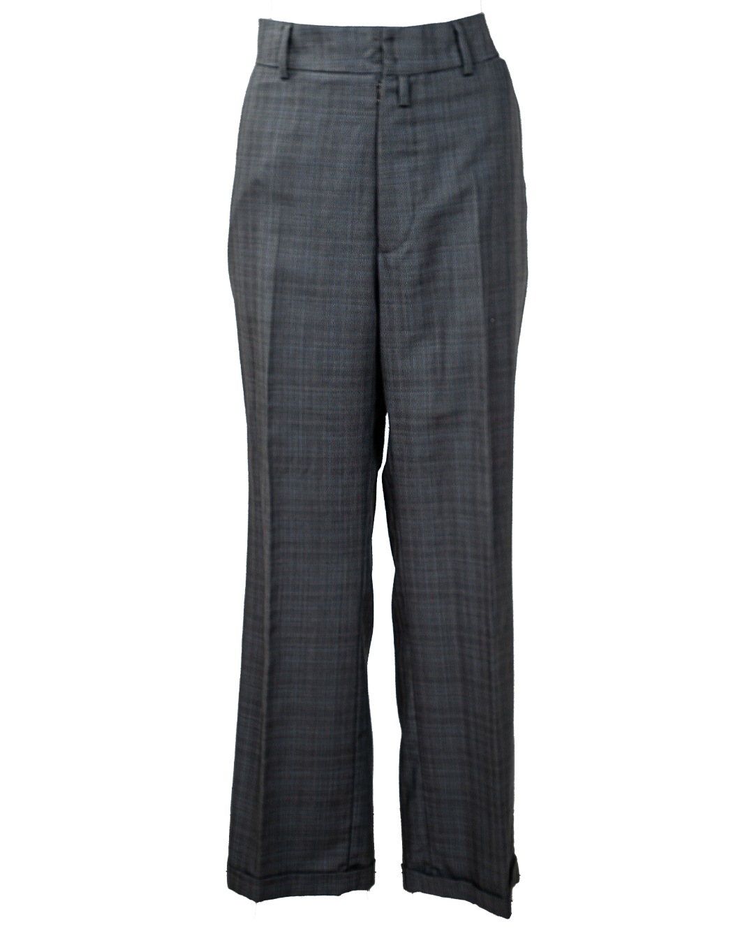 Pantaloni Donna Maison Margiela Grigio Principe di Galles Lana Risvolto Made in France