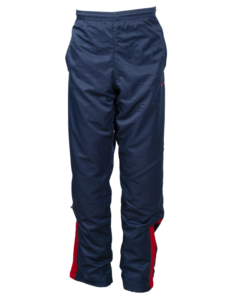 Pantalone Tuta Uomo Nike Blu Navy Vintage Anni 90 Track Pants con Banda Rossa