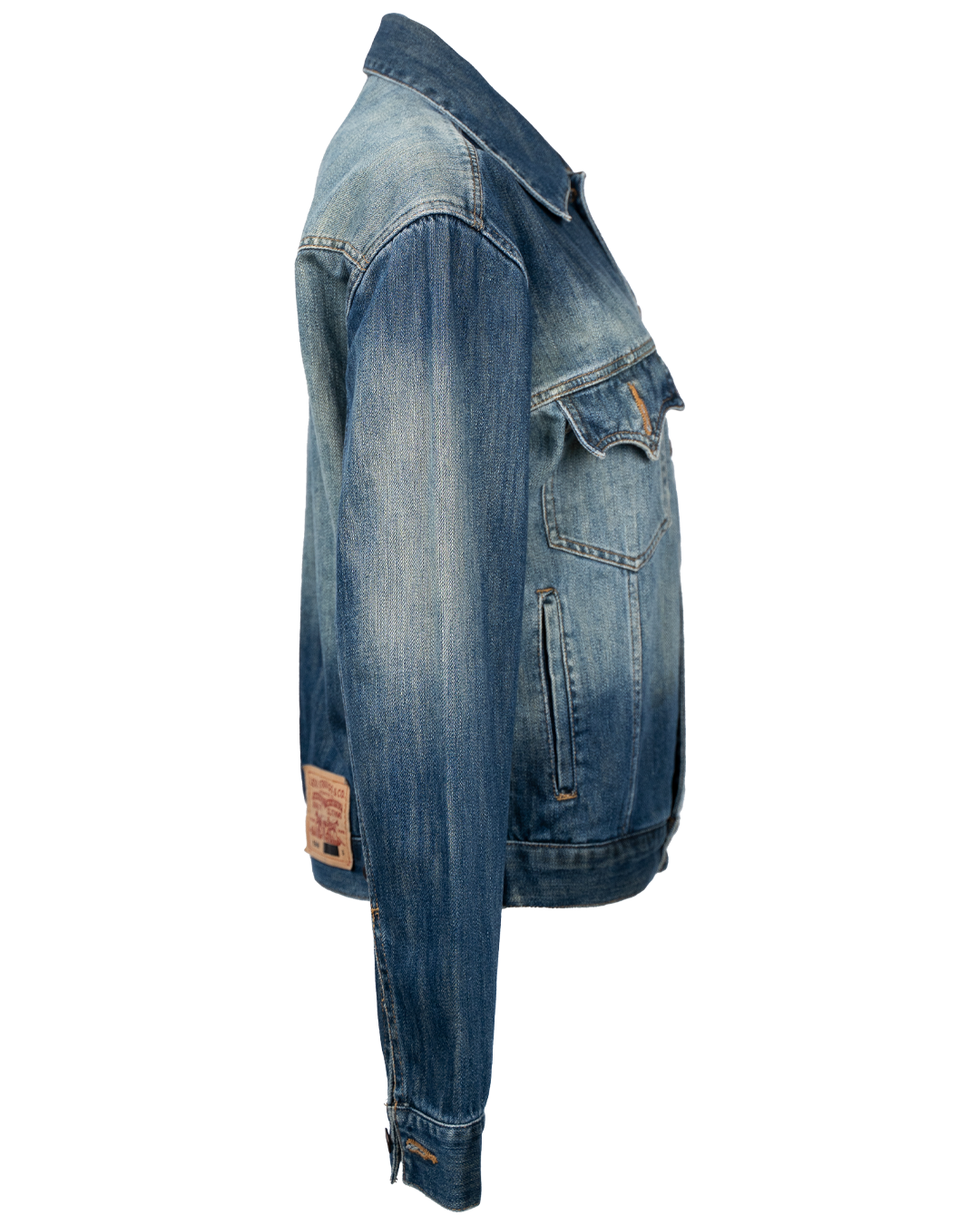 Giacca Denim Uomo Levi's Red Tab Blu Medio Stonewashed Trucker Jacket Patch Two Horse Brand - foto 2