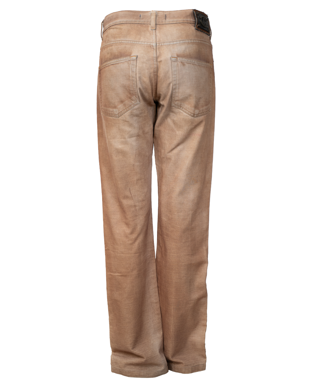 Pantaloni Uomo Just Cavalli Cammello Effetto Vissuto con Placca Logo JC Made in Italy - foto 2