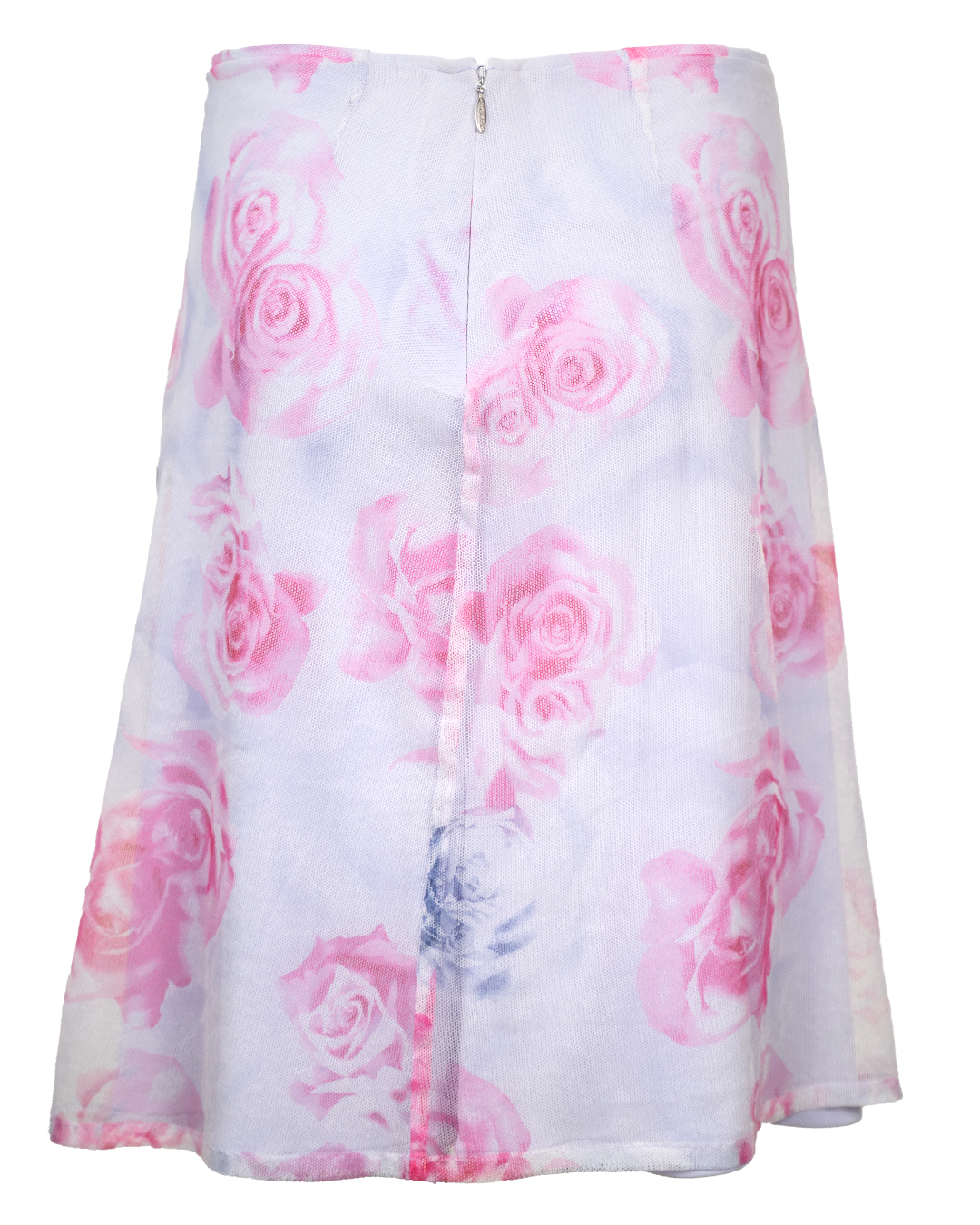 Gonna Donna Versus Versace Vintage Anni 90 Tulle con Stampa Rose Rosa Made in Italy - foto 2