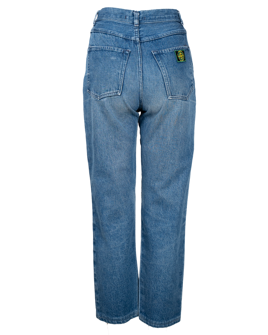 Jeans Donna Stone Island Vita Alta Denim Blu Medio con Patch Compass Logo - foto 2
