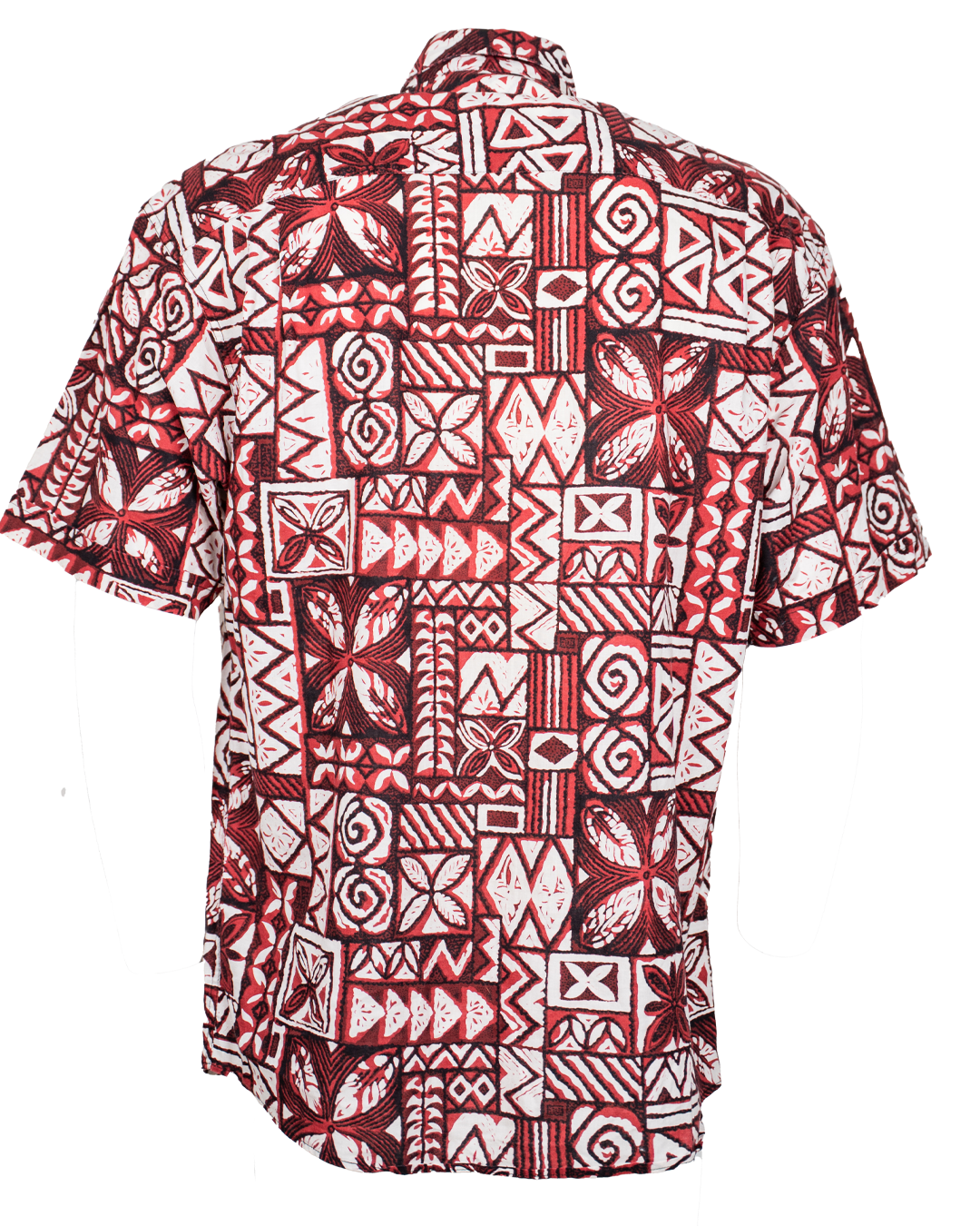 Camicia Uomo Valentino Vintage Stampa Hawaiana Tribale Rosso Nero Manica Corta - foto 2