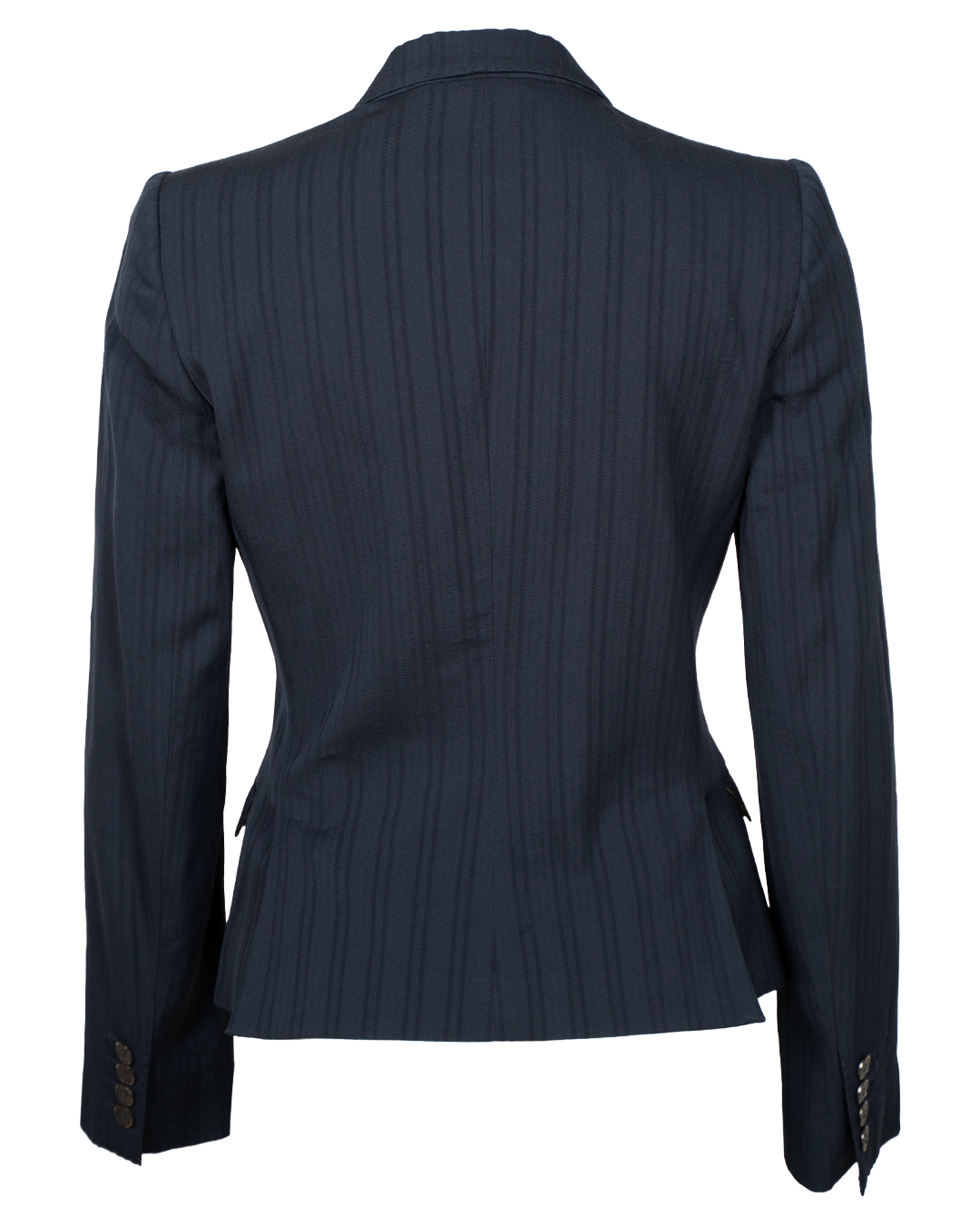 Giacca Donna Dolce & Gabbana Blu Notte Herringbone con Fodera Leopardata Made in Italy - foto 2