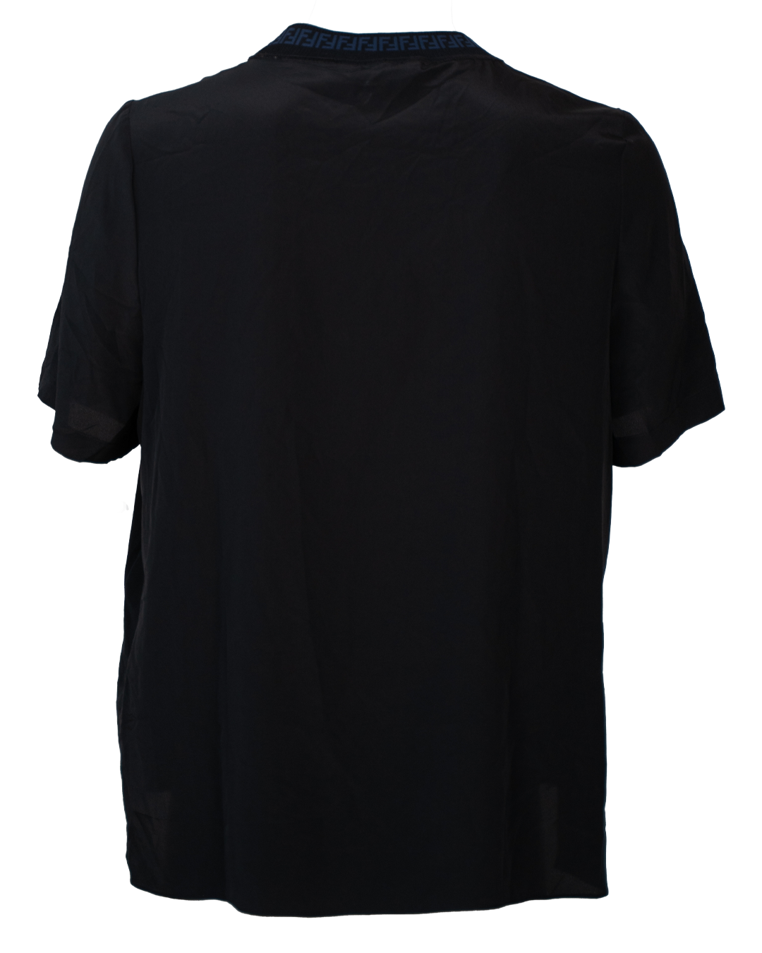 Maglia Donna Fendi Seta Nera Collo FF Monogramma Blu Vintage Luxury Made in Italy - foto 2