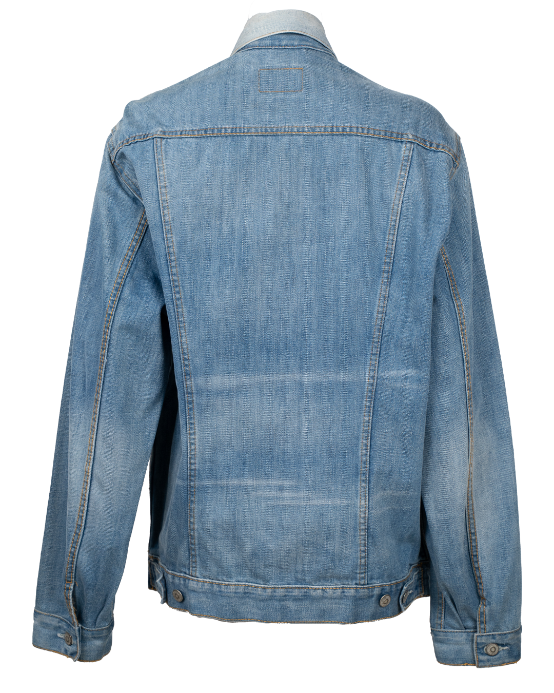Giubbino di Jeans Uomo Levi's Blu Chiaro Vintage Anni 2000 Trucker Wash Vissuto - foto 2