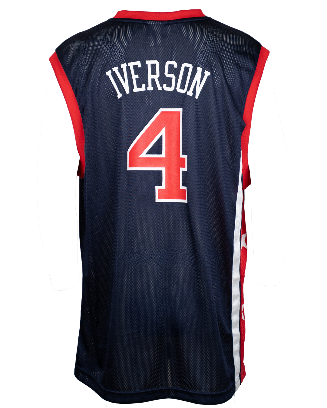Canotta Basket Uomo Reebok USA Olimpiadi Atene 2004 Numero 4 Blu Navy Vintage - foto 2