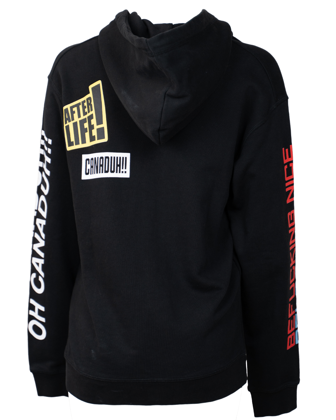 Felpa Donna Dsquared2 Nera con Cappuccio Patch Multicolor Caten Take A Trip Made in Italy - foto 2