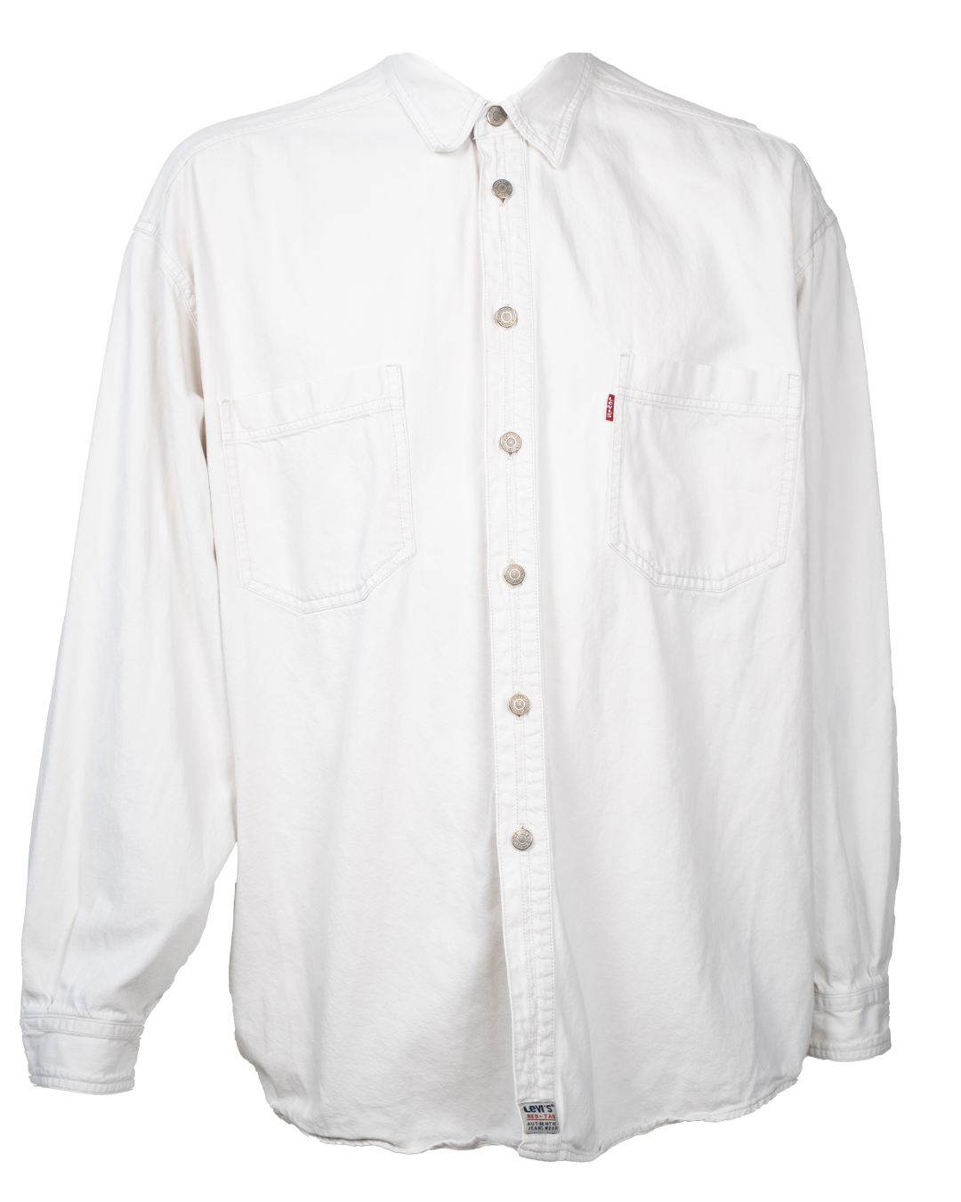 Camicia Uomo Levi's Bianca Panna Cotone Heavy Twill Stile Workwear Vintage Anni 2000