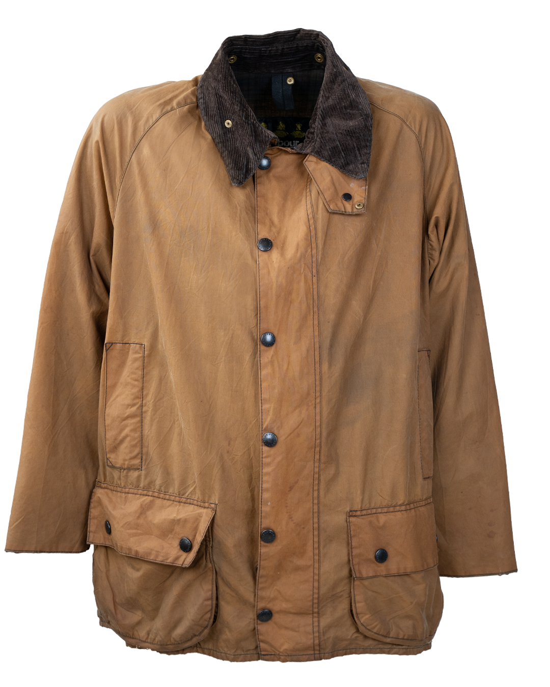Giacca Uomo Barbour Beaufort Cerata Miele Collo Velluto Vintage British Heritage