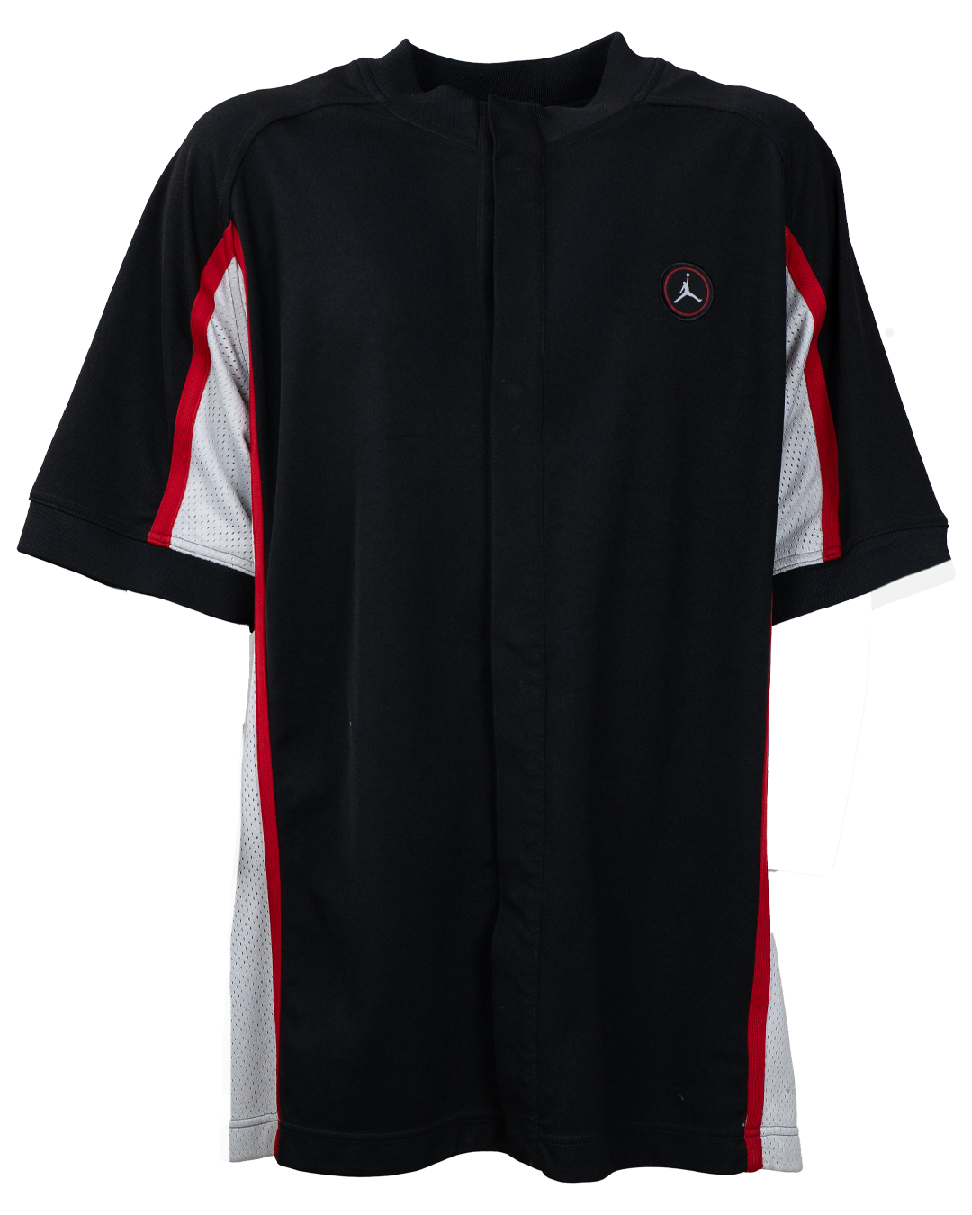 T-shirt Zip Uomo Jordan Nero Rosso Vintage Track Tee Jumpman Logo Mesh Side Panels