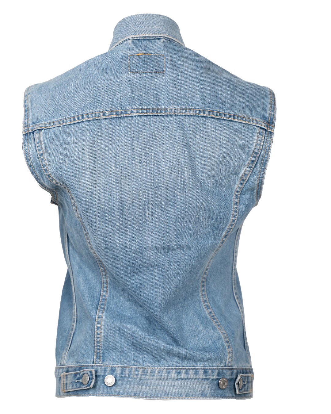 Gilet Jeans Donna Levi's Denim Azzurro Medio Smanicato Trucker Vintage Anni 90 - foto 2