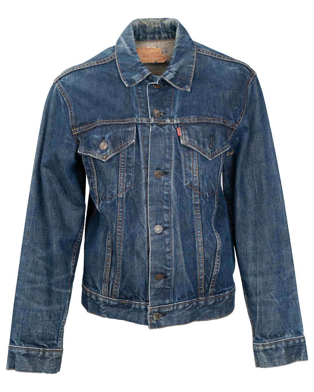 Giacca Denim Uomo Levi's Red Tab Blu Scuro Vintage Anni 2000 Trucker Jacket con Cinch Posteriore